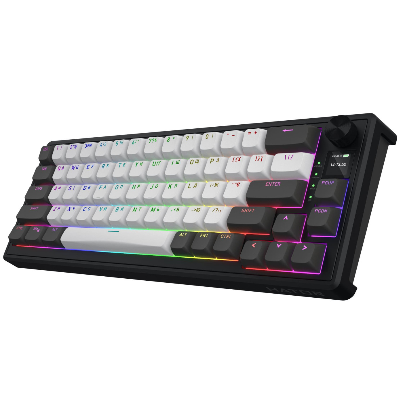 Клавіатура HATOR Skyfall 65 PRO Wireless Silent Switches Grey Black (HTK4160UA)