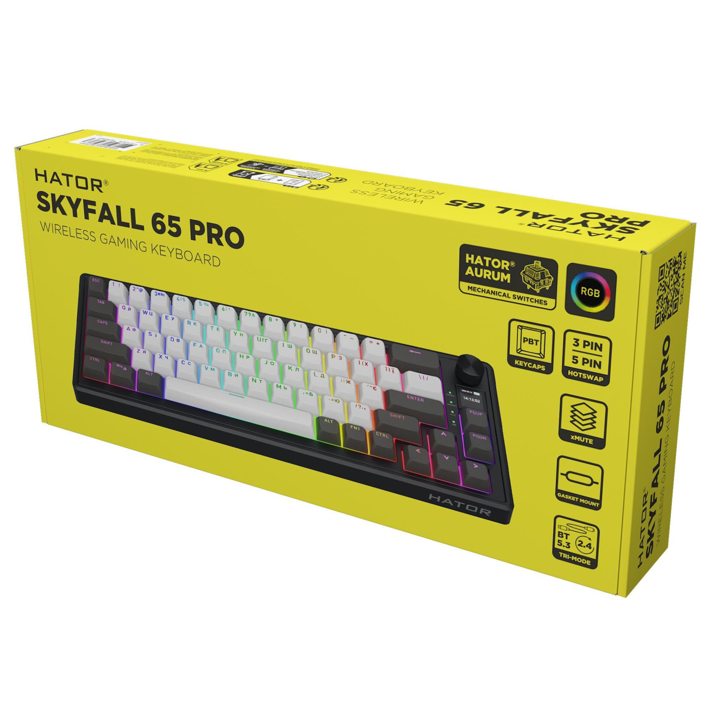Клавіатура HATOR Skyfall 65 PRO Wireless Silent Switches Grey Black (HTK4160UA)