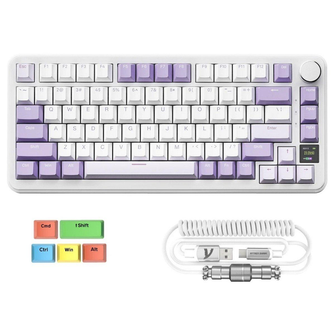 Клавіатура Attack Shark X85 Pro RGB Linear Blueberry Switches Wireless (AS-6972792471105-L) Lavender (G-000004028)