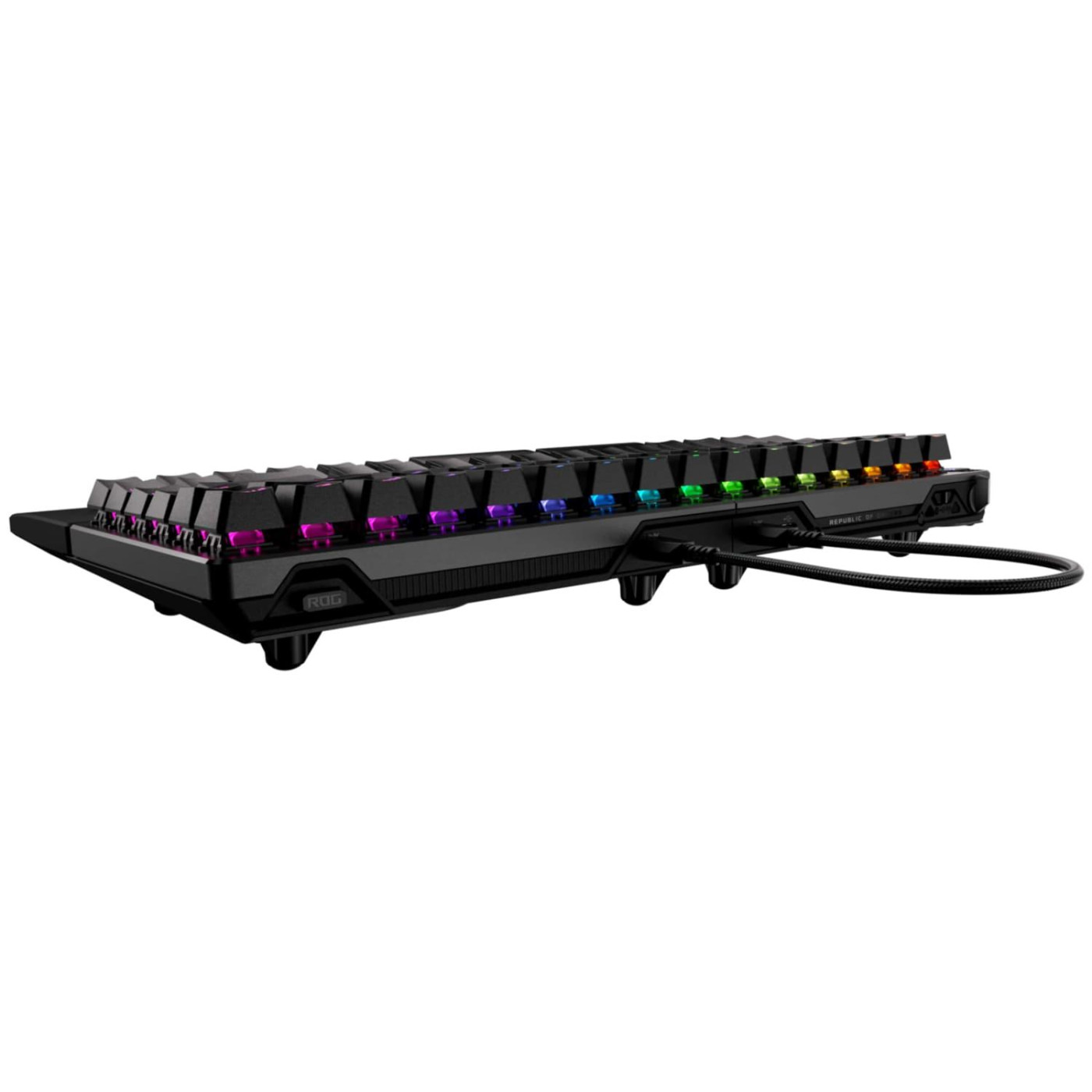Клавіатура ASUS ROG Falcata Split 83key Magnetic Switch USB-A/WL/BT EN RGB Black (90MP043H-BKUA20)