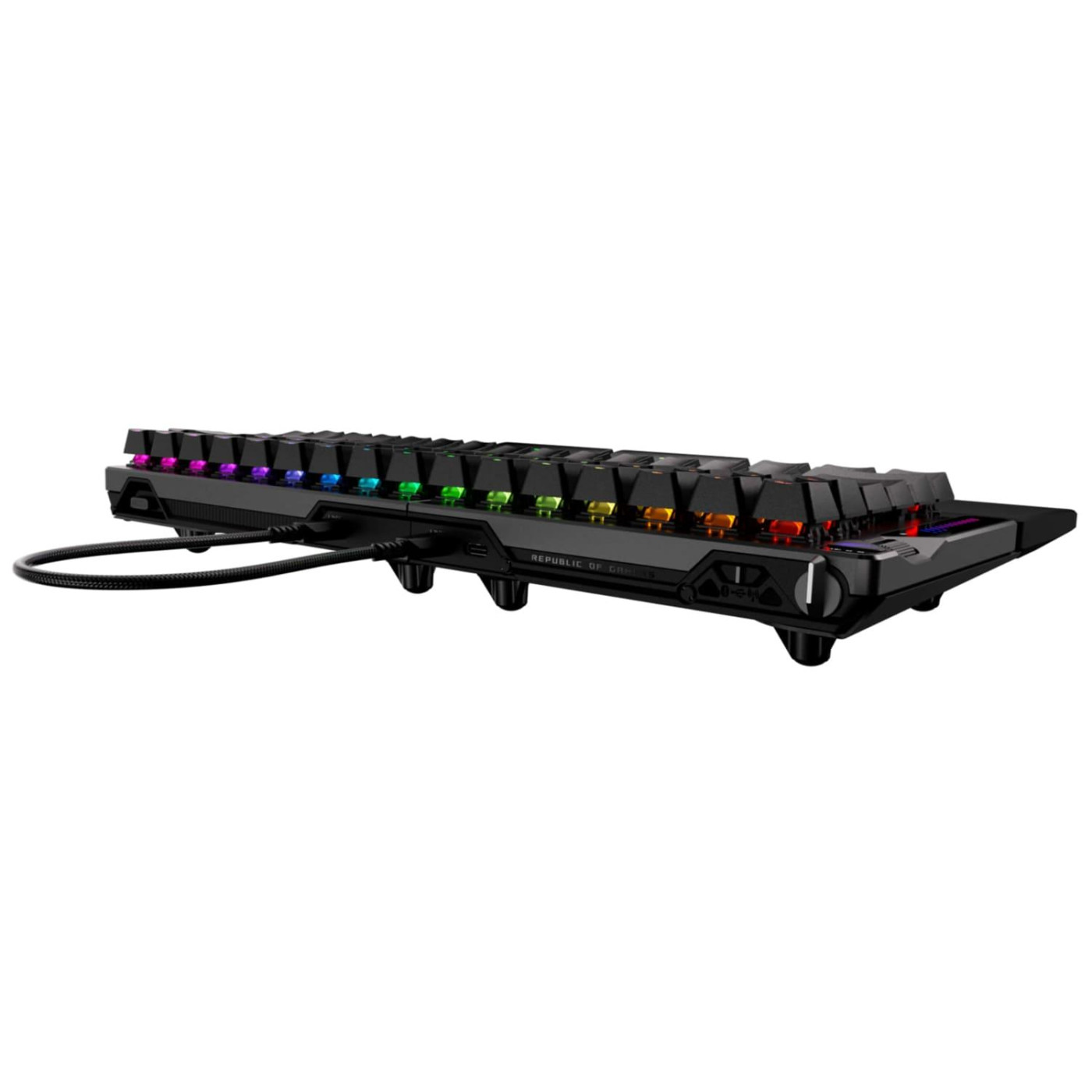 Клавіатура ASUS ROG Falcata Split 83key Magnetic Switch USB-A/WL/BT EN RGB Black (90MP043H-BKUA20)