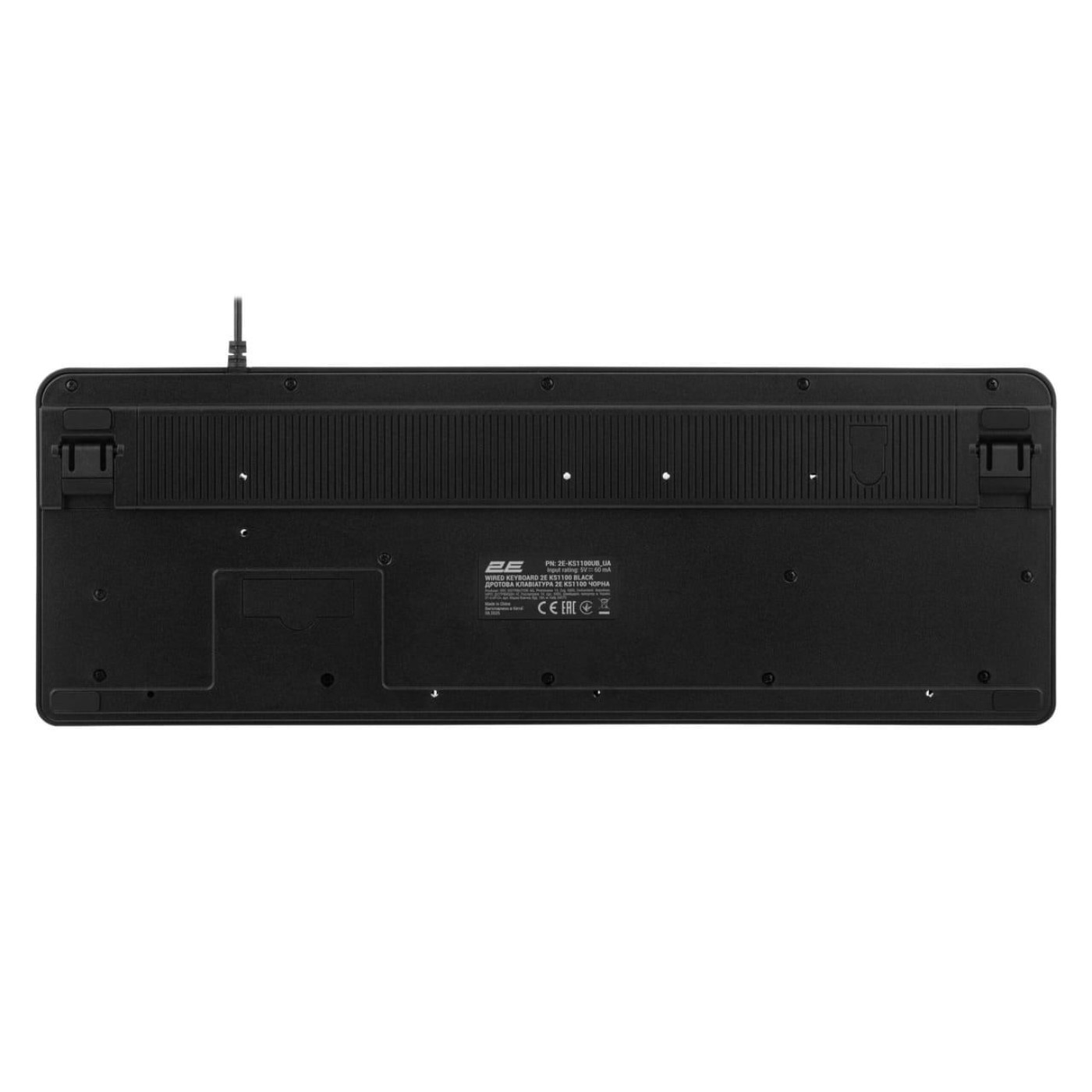 Клавіатура 2E KS1100 104key 2xUSB HUB EN/UK Black (2E-KS1100UB_UA)