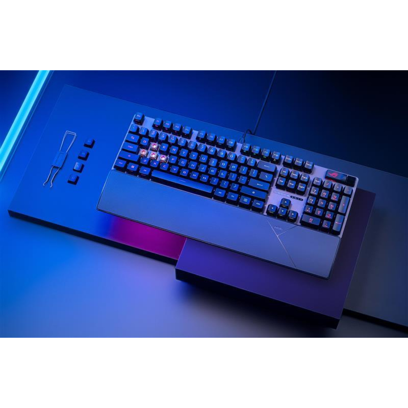 Клавиатура ASUS ROG Strix Scope II RX Red EN/UK USB RGB Black (90MP0350-BKMA00)