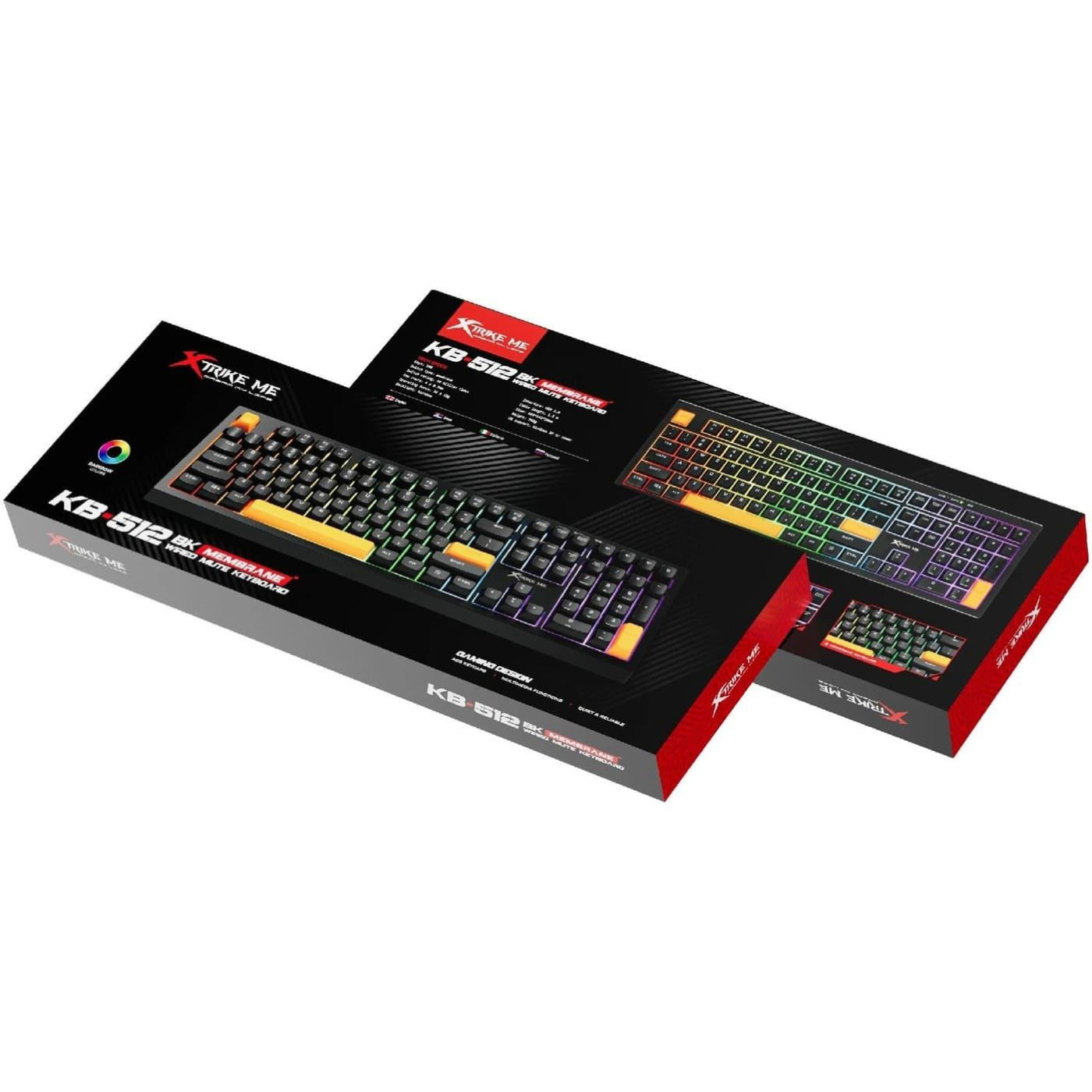 Клавиатура Xtrike Me KB-512 UA Silent switch LED USB Black (KB-512BKUA)