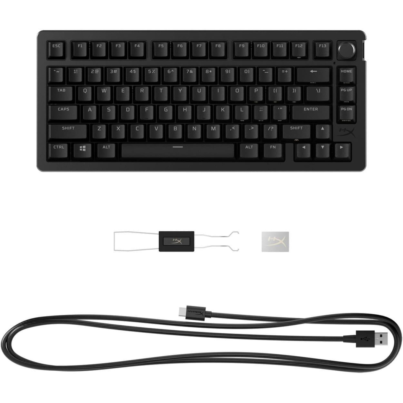 Клавиатура HyperX Alloy Rise 75key, Red, USB-A, EN/UA, RGB, чорний (7G7A4AA)