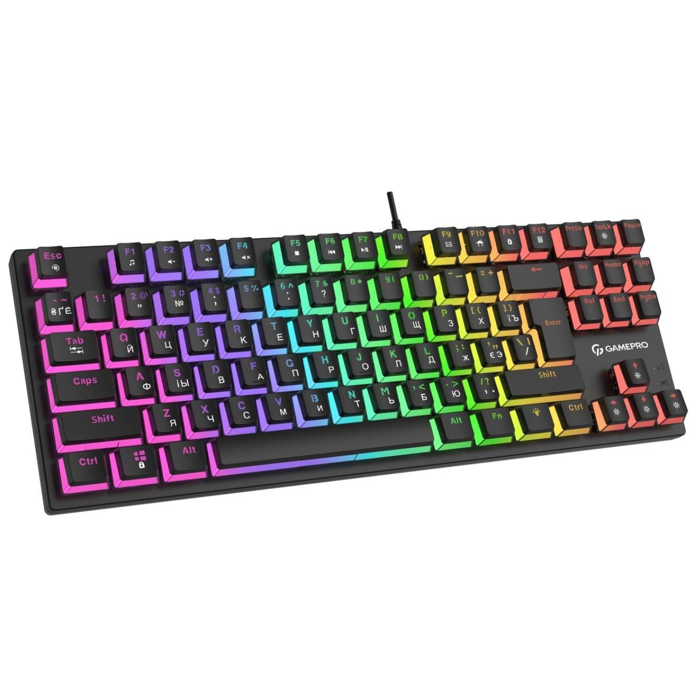 Клавиатура GamePro MK80B Blue Switch RGB USB Black (MK80B)