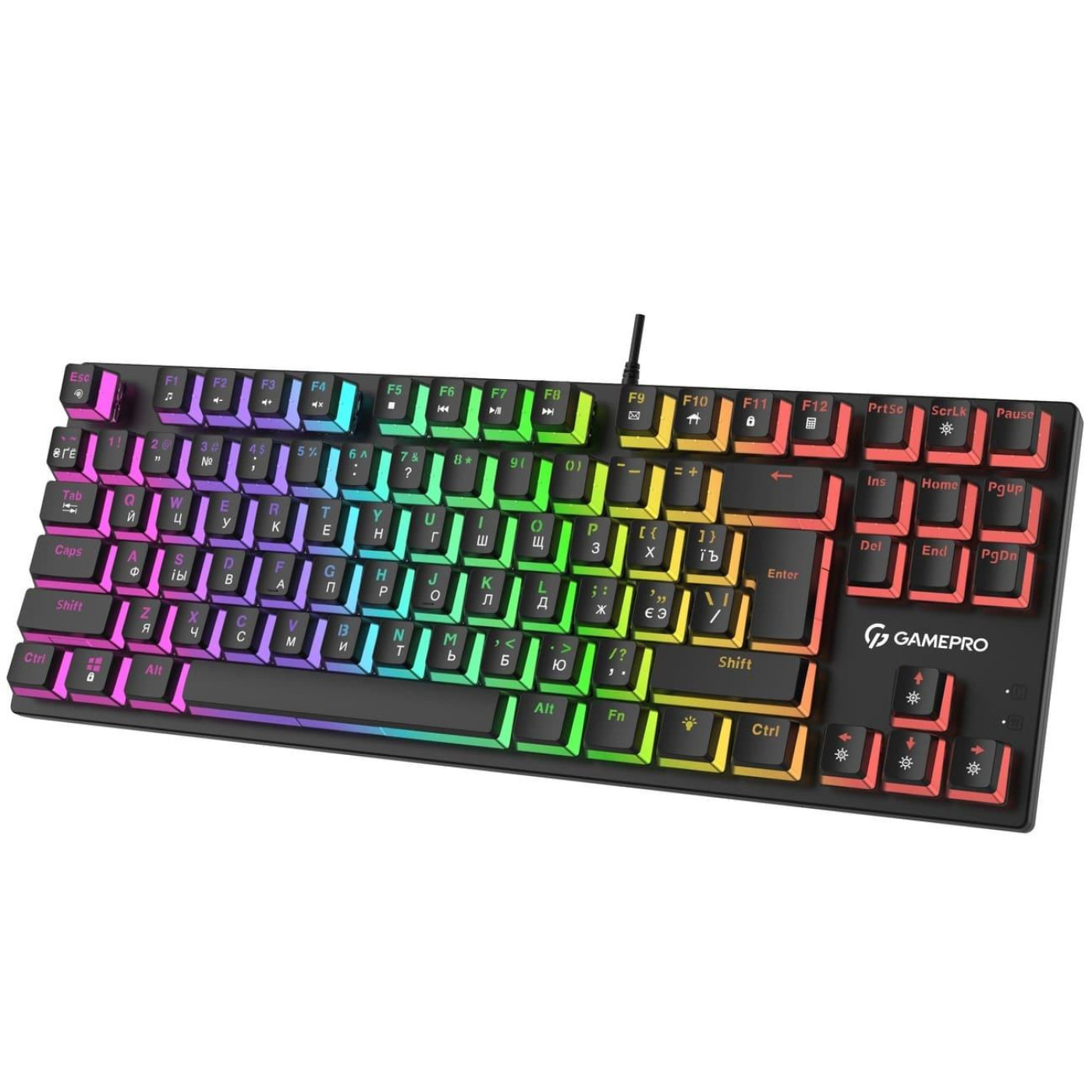 Клавиатура GamePro MK80B Blue Switch RGB USB Black (MK80B)