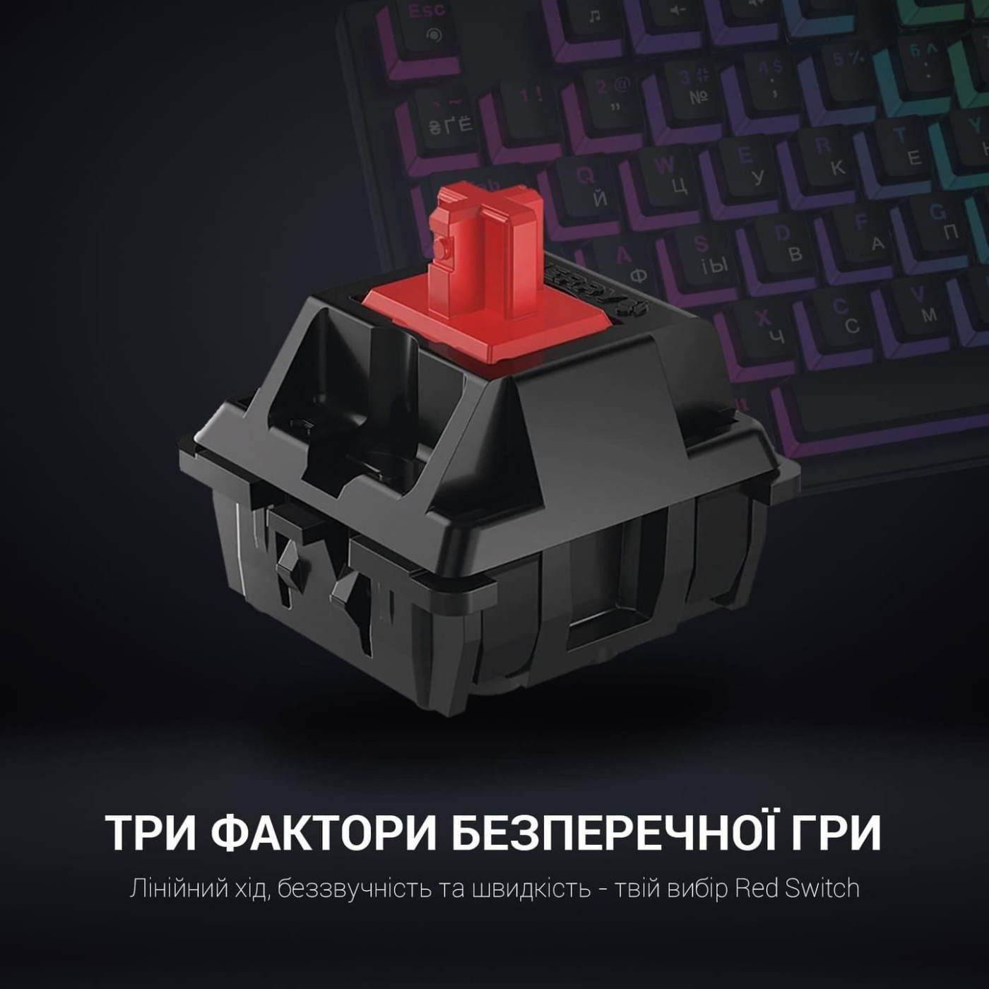 Клавиатура GamePro MK80R Red Switch RGB USB Black (MK80R)