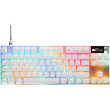 Клавіатура SteelSeries Apex Pro TKL Gen 3 UA HyperMagnetic OmniPoint 3.0 OLED White (64898)