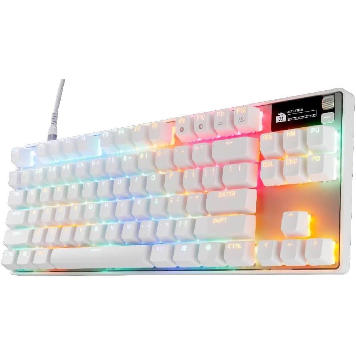 Клавиатура SteelSeries Apex Pro TKL Gen 3 UA HyperMagnetic OmniPoint 3.0 OLED White (64898)