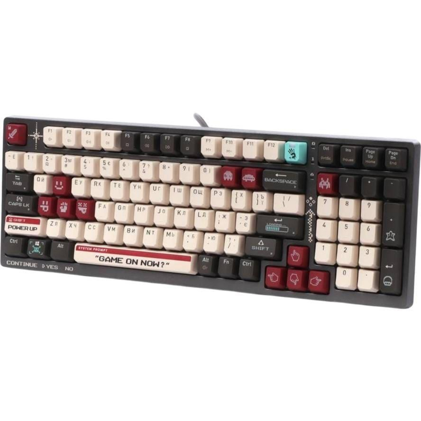 Клавіатура Bloody A4Tech S98 USB (Pixels Red) Gray White (S98 (Pixels Red))