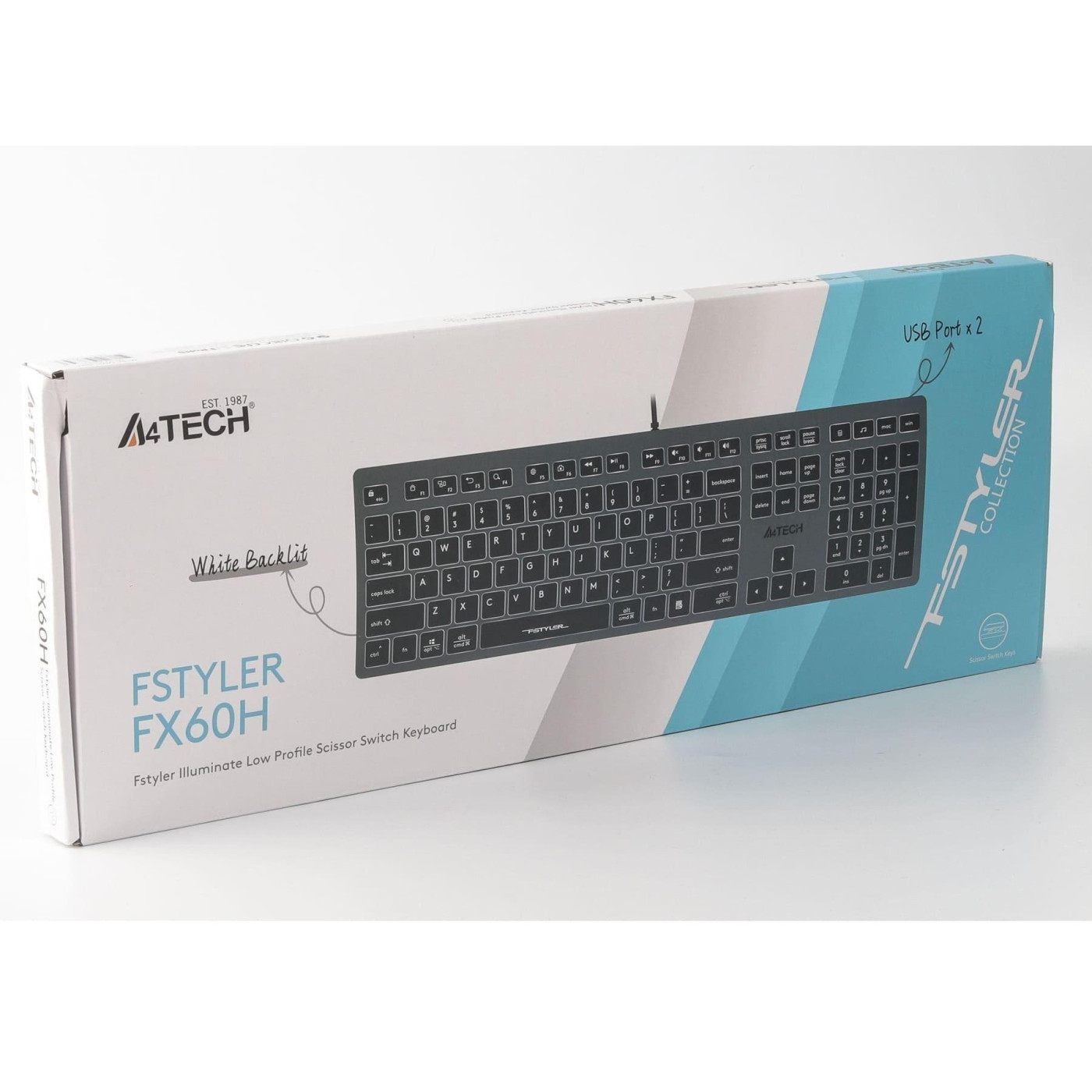 Клавіатура A4Tech Fstyler FX60H White Backlit USB Grey (FX60H USB (Grey) White backlit)