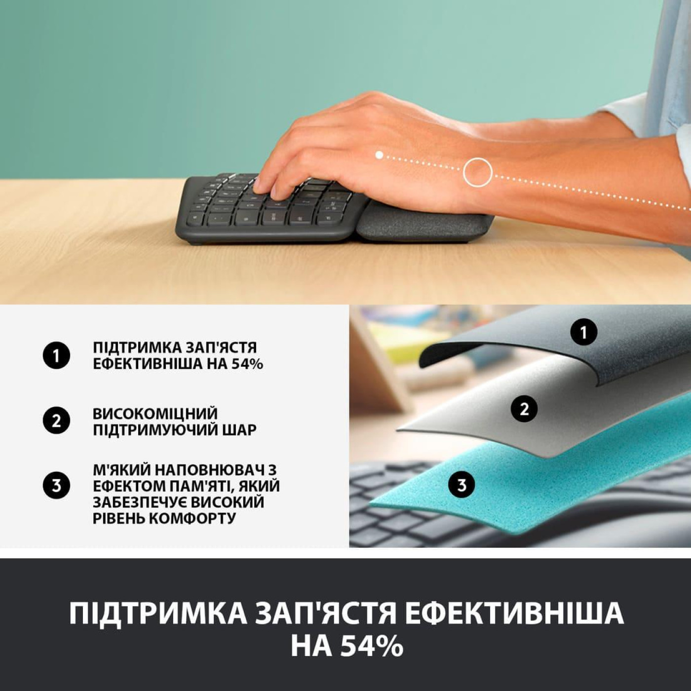 Клавиатура Logitech K860 ERGO Graphite (920-010108)