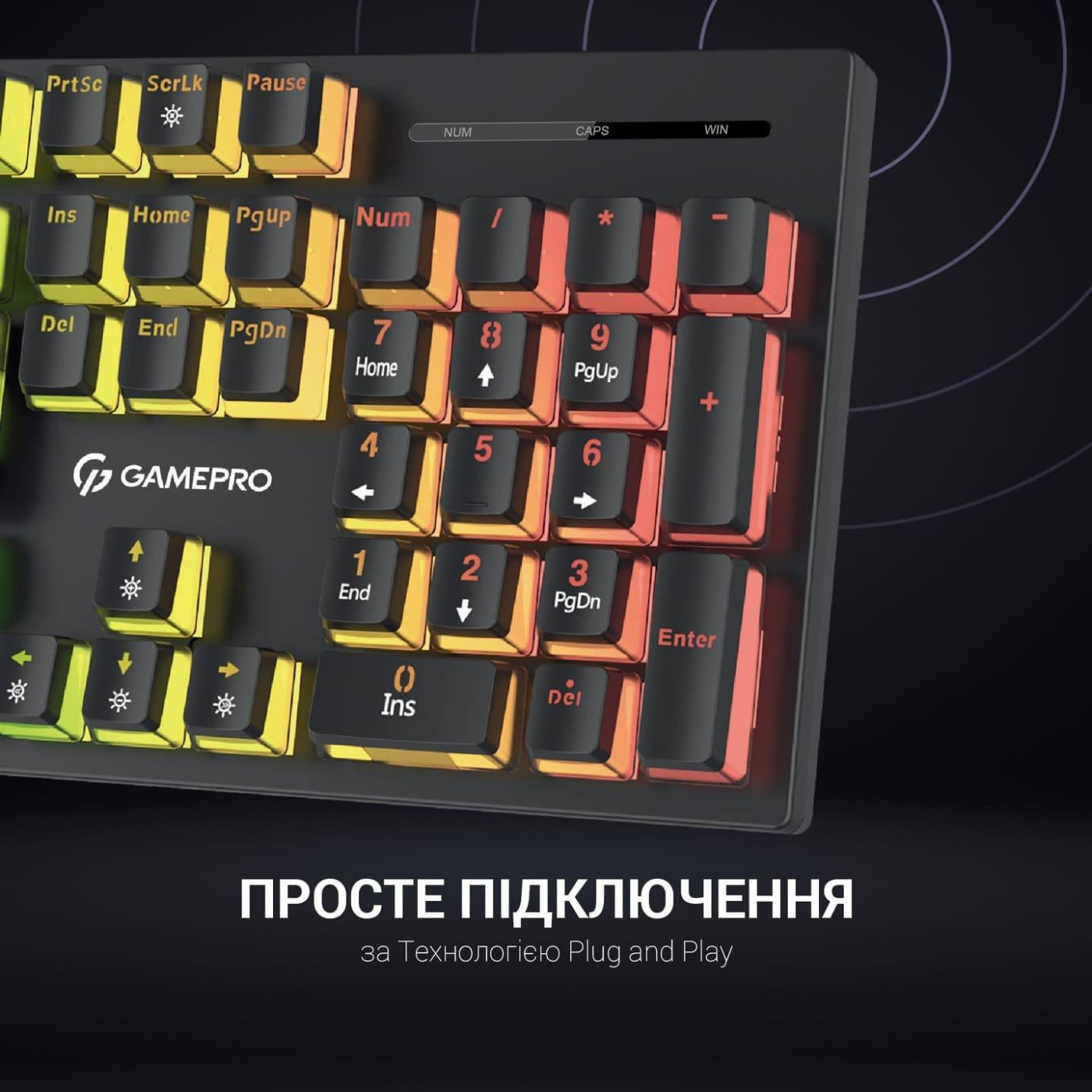 Клавиатура GamePro MK85R Red Switch RGB USB Black (MK85R)