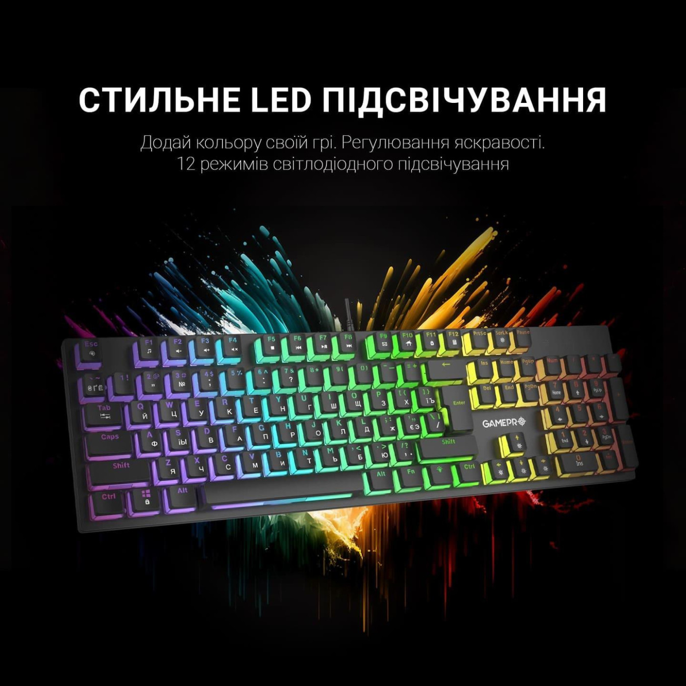 Клавиатура GamePro MK85R Red Switch RGB USB Black (MK85R)