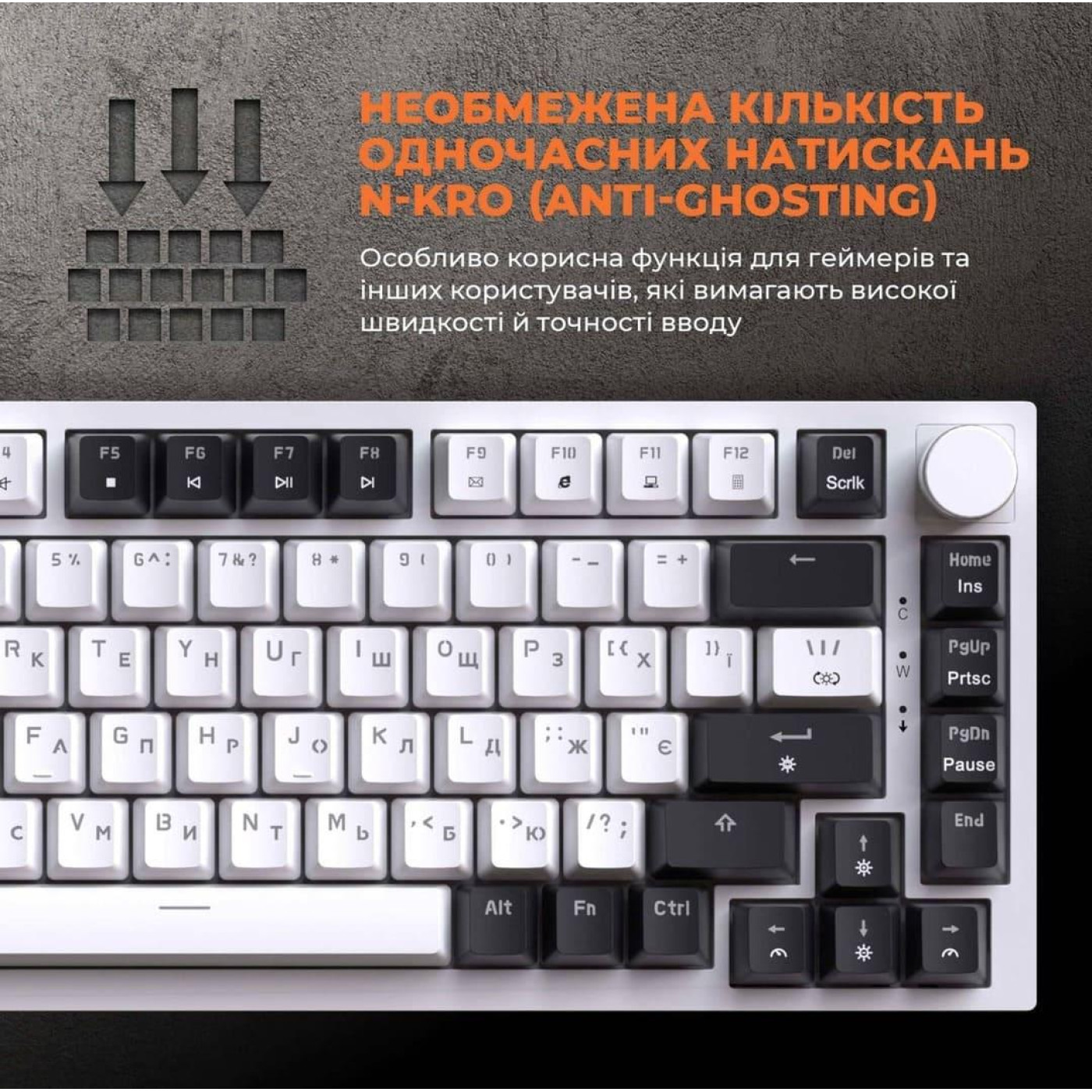 Клавиатура GamePro MK160W Outemu Red Hot-Swap RGB USB White (MK160W)
