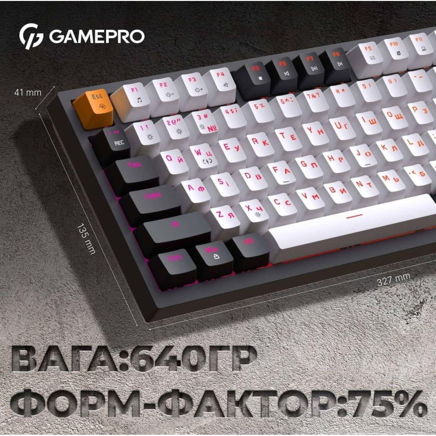 Клавиатура GamePro MK160B Outemu Red Hot-Swap RGB USB Black (MK160B) U1