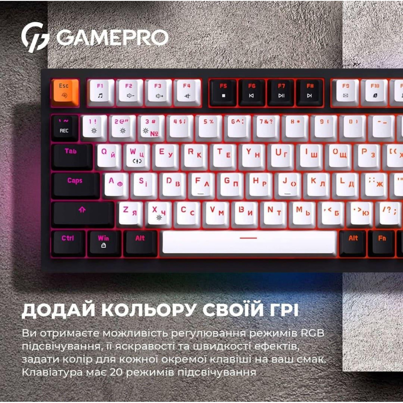 Клавиатура GamePro MK160B Outemu Red Hot-Swap RGB USB Black (MK160B) U1