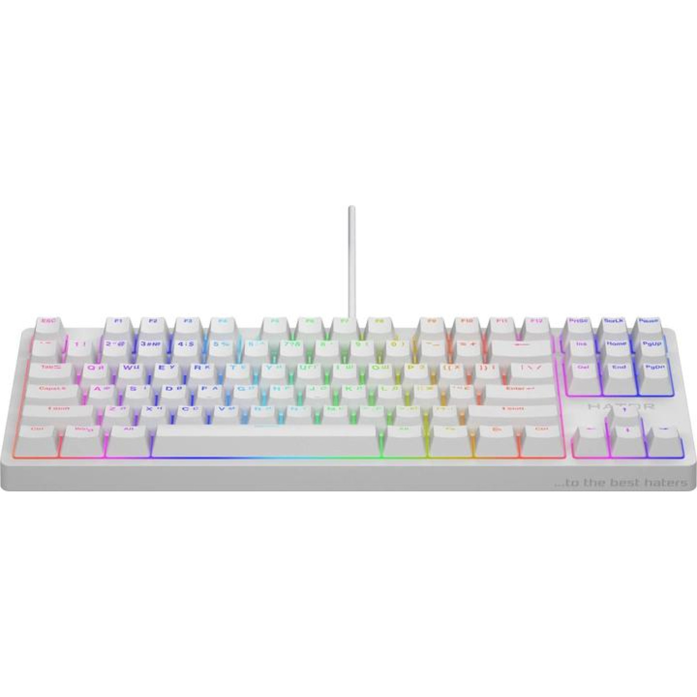 Клавіатура HATOR Rockfall 2 Optica TKL RGB USB White (HTK-731)