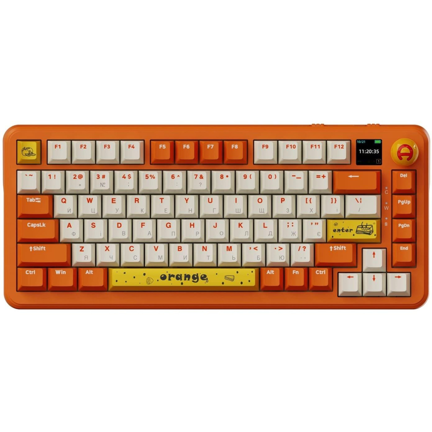 Клавіатура Ajazz AK820 MAX Avocado Switch Orange-White (AK820MAX-AS-OW)