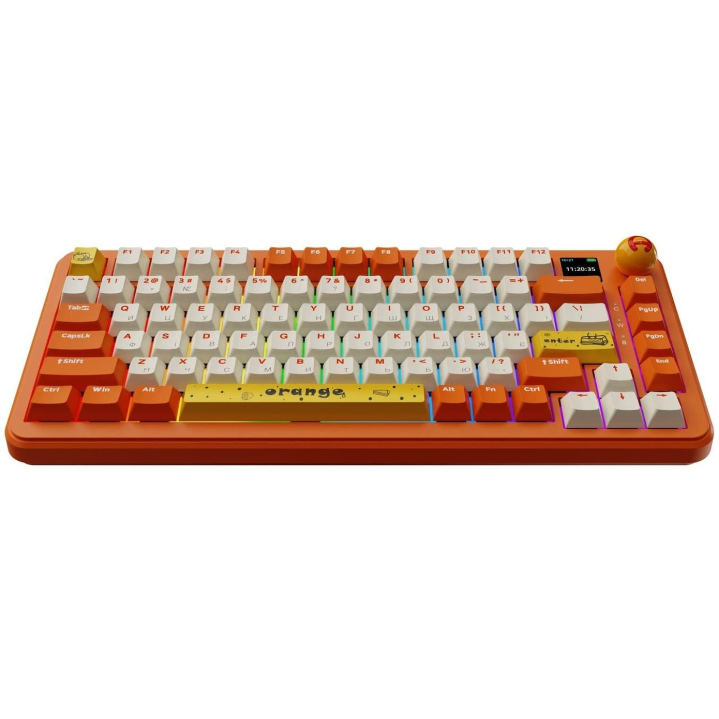 Клавіатура Ajazz AK820 MAX Avocado Switch Orange-White (AK820MAX-AS-OW)