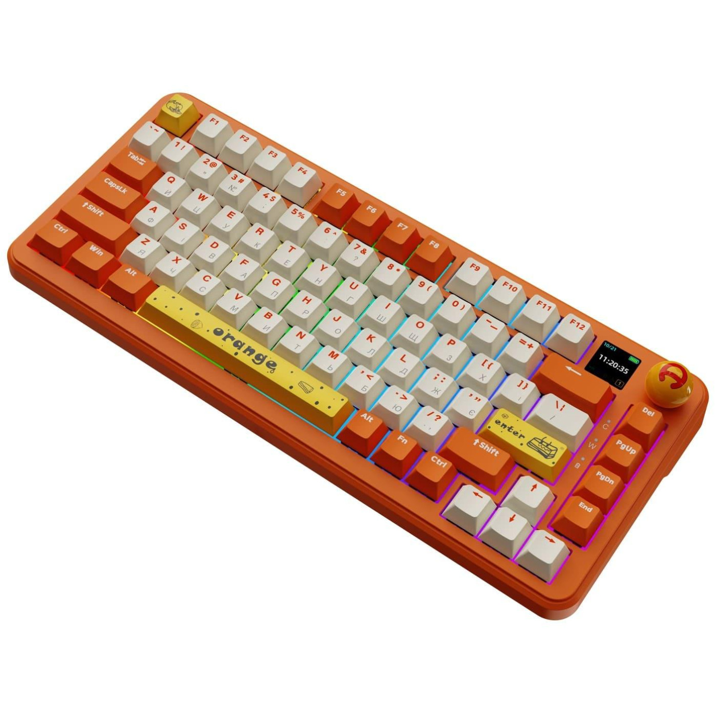 Клавіатура Ajazz AK820 MAX Avocado Switch Orange-White (AK820MAX-AS-OW)