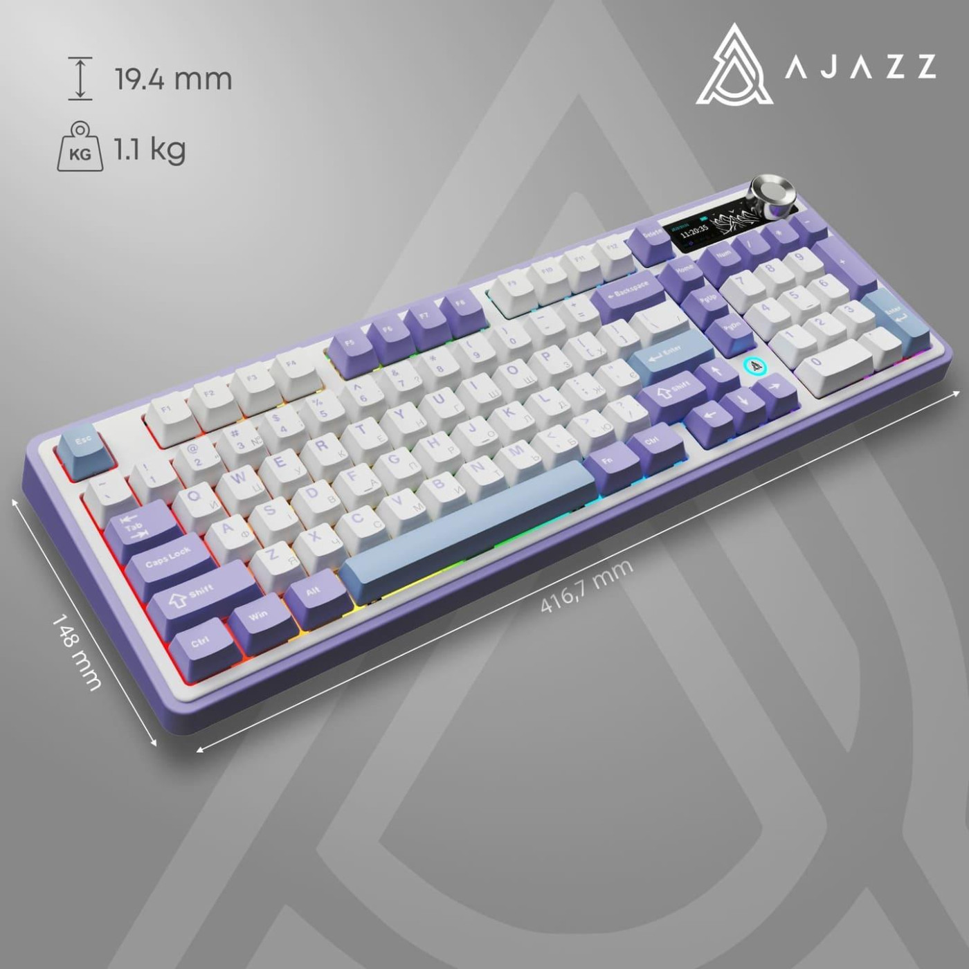 Клавіатура Ajazz AK980 Clear Sky Switch Purple (AK980-CS-PWB)