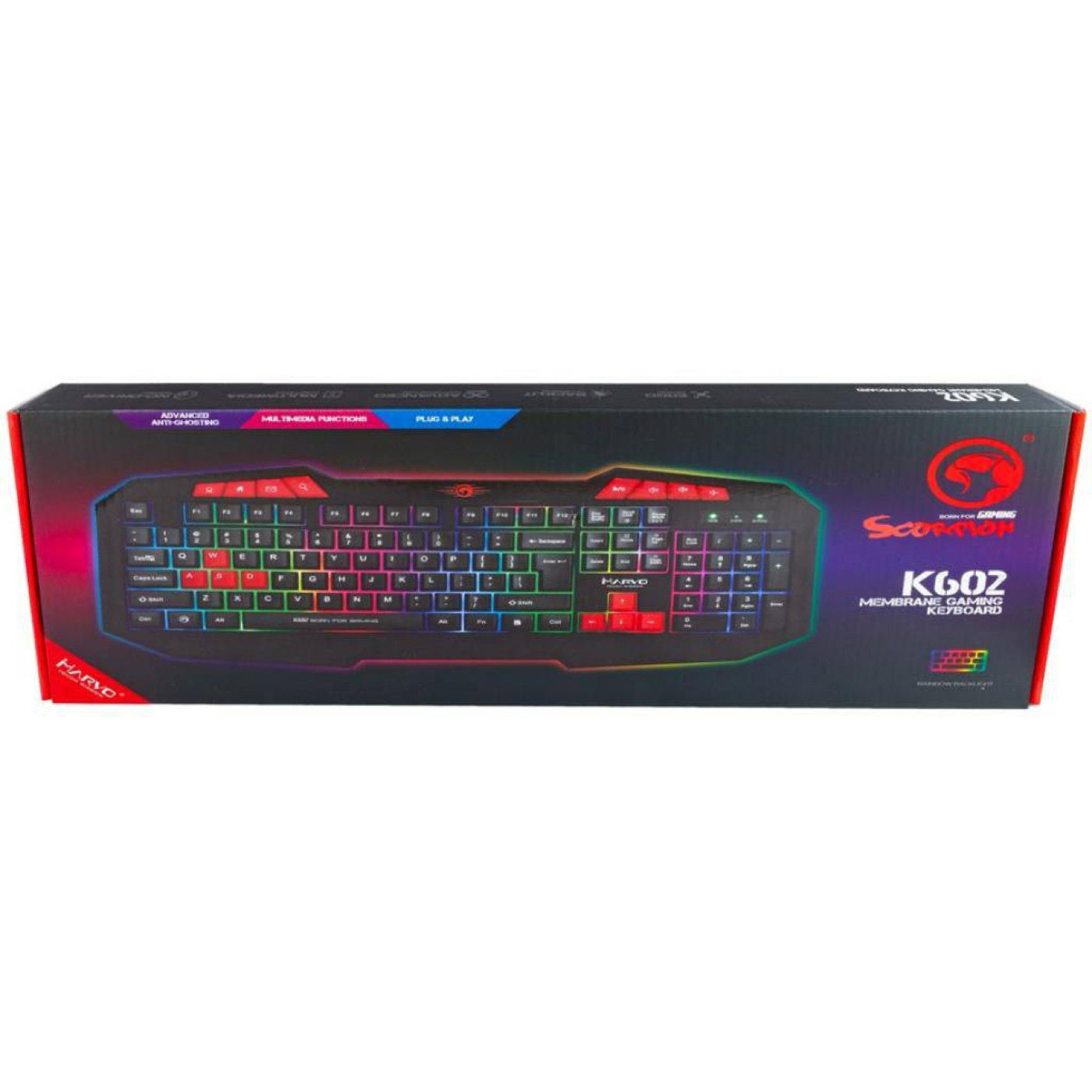 Клавіатура Marvo K602 Multi-LED USB Black (K602)