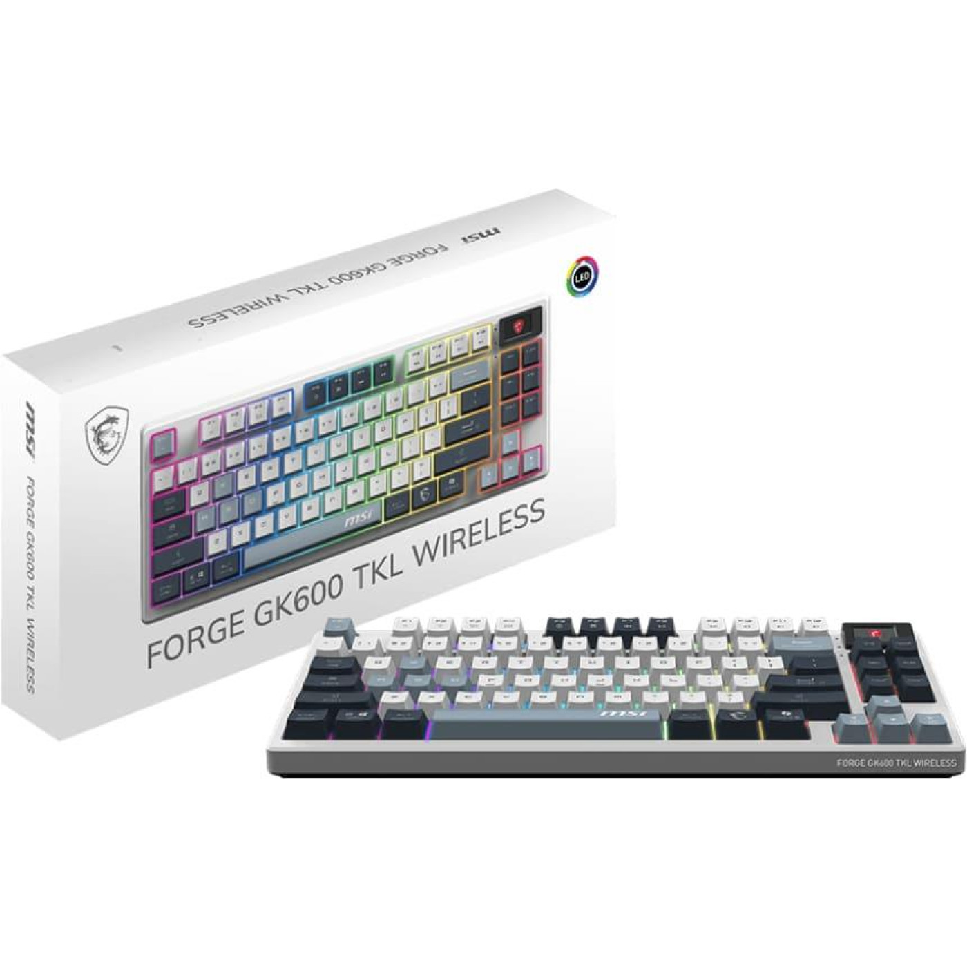 Клавіатура MSI FORGE GK600 TKL W SKY Wireless RGB EN/UA White (S11-43UAP01-HH9)