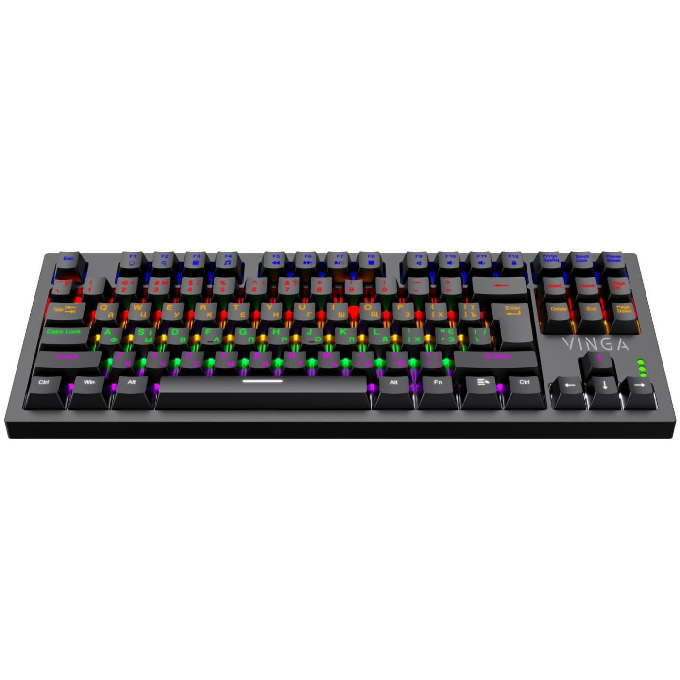 Клавіатура Vinga KBGM-110 87 key LED Blue Switch USB Black (KBGM-110 Black)