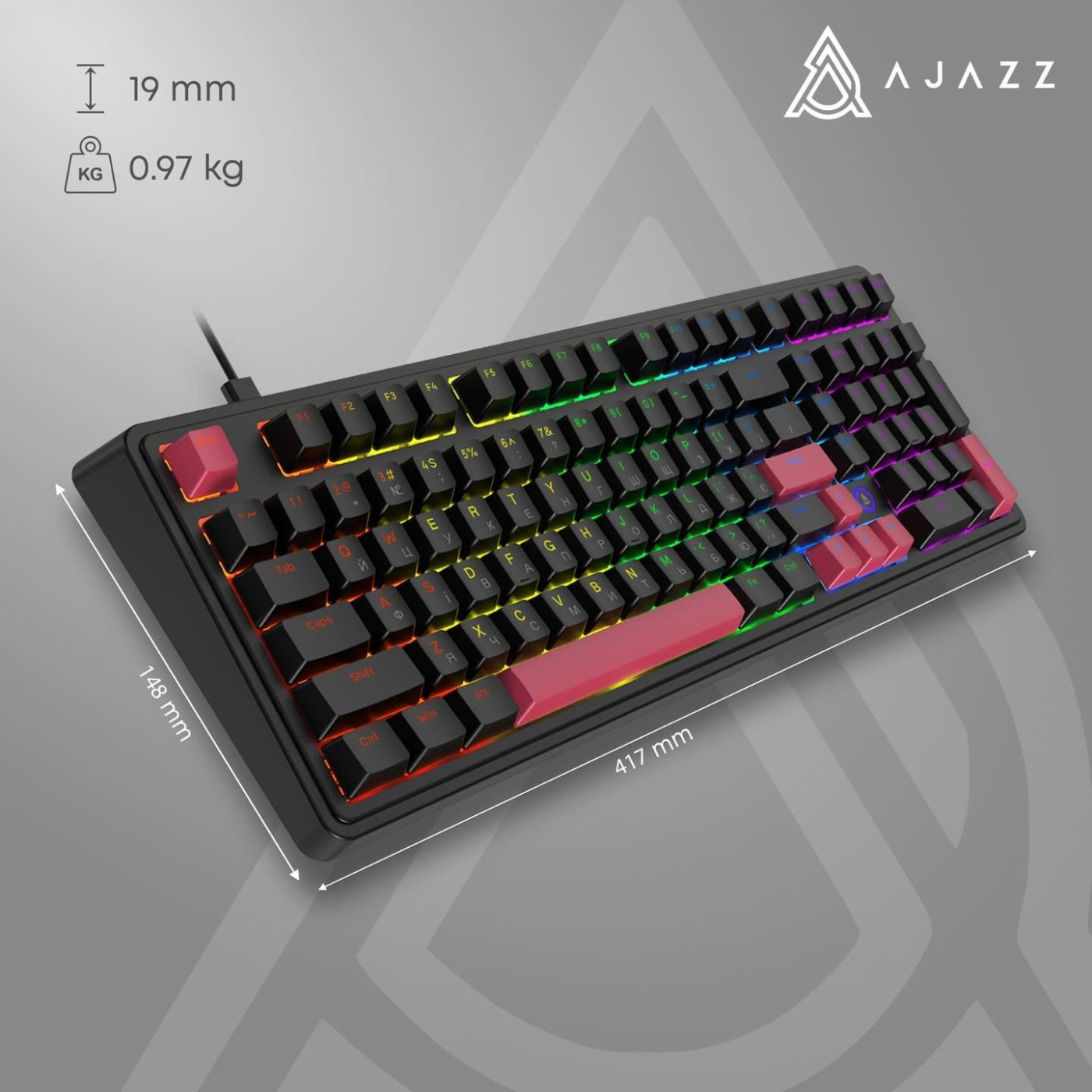 Клавиатура Ajazz AK980 Red switches Black Red (AK980-R-BR)