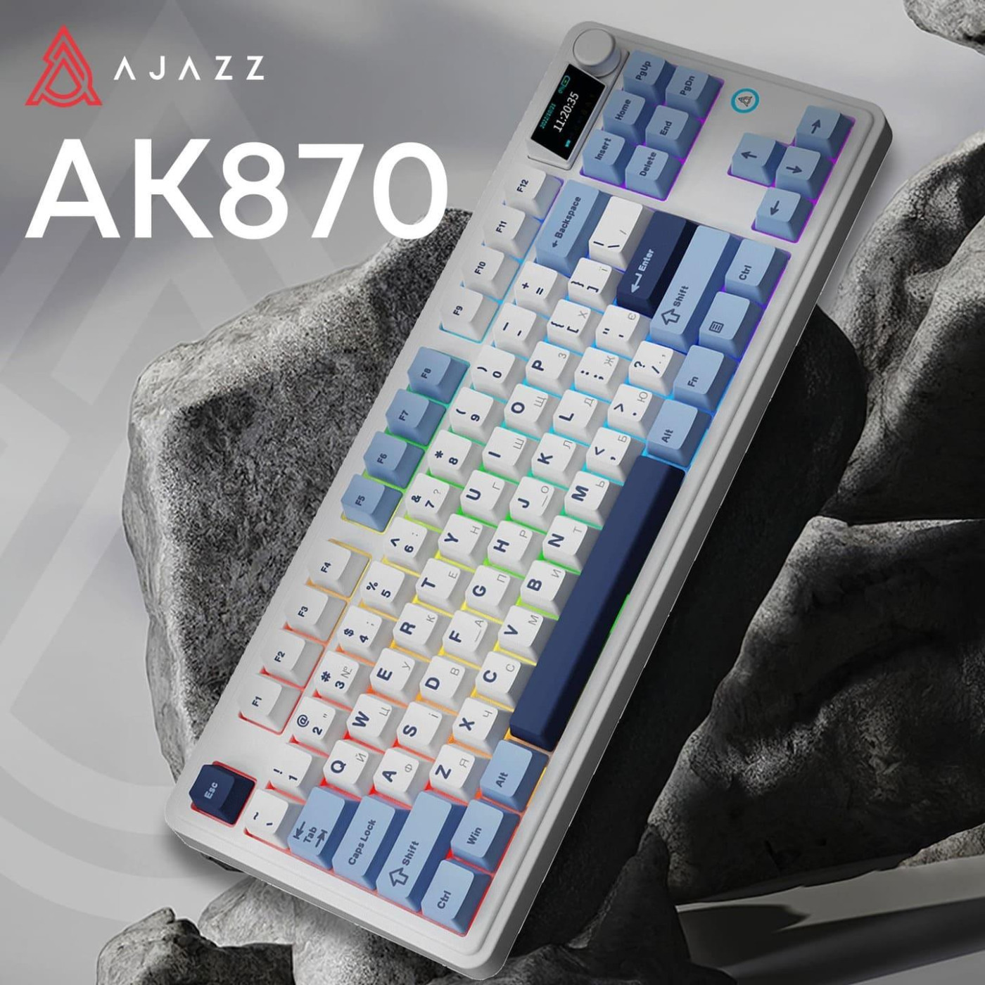 Клавіатура Ajazz AK870 PLUS Murad Switch Blue White Dark Blue 3 (AK870-MU-BWD)