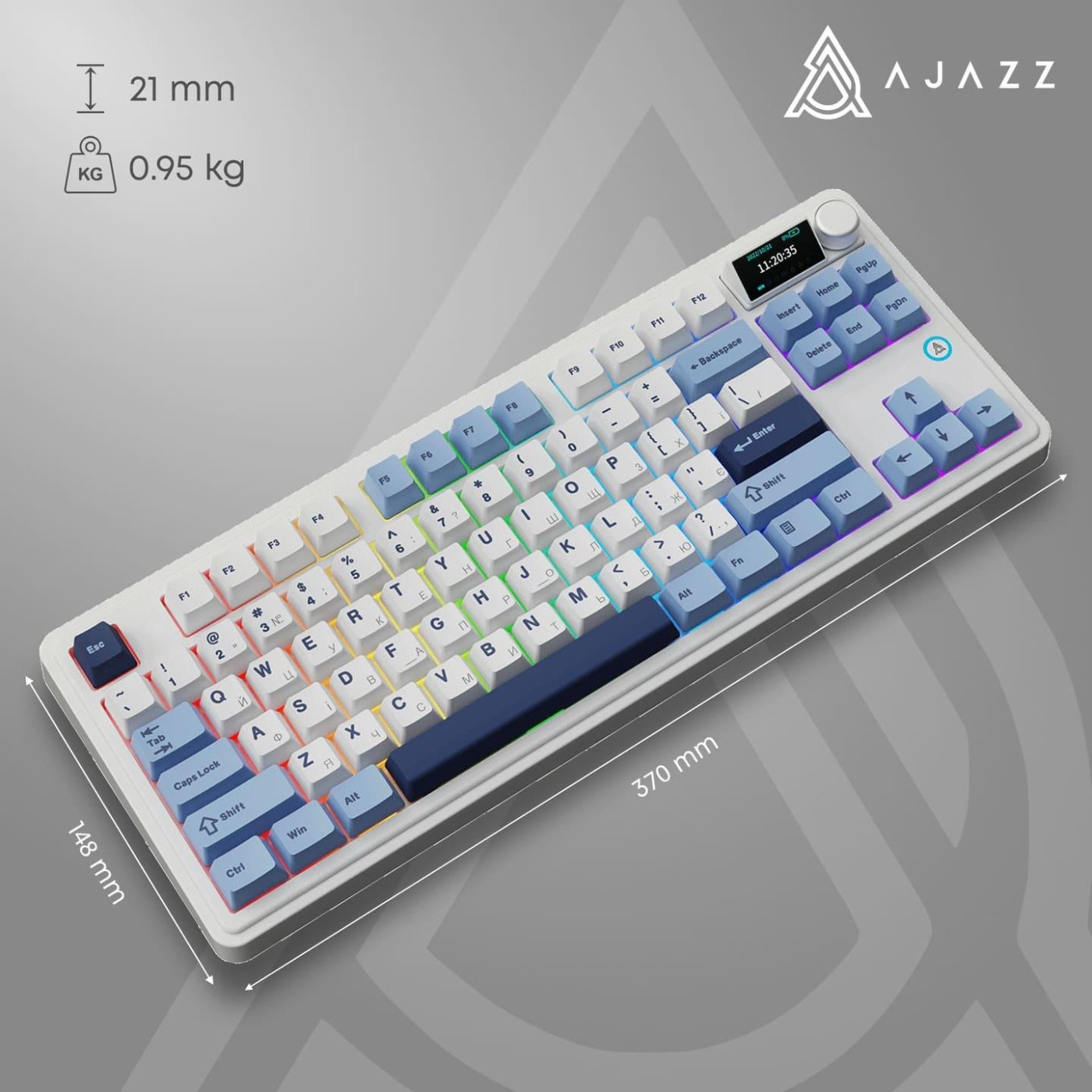Клавіатура Ajazz AK870 PLUS Murad Switch Blue White Dark Blue 3 (AK870-MU-BWD)
