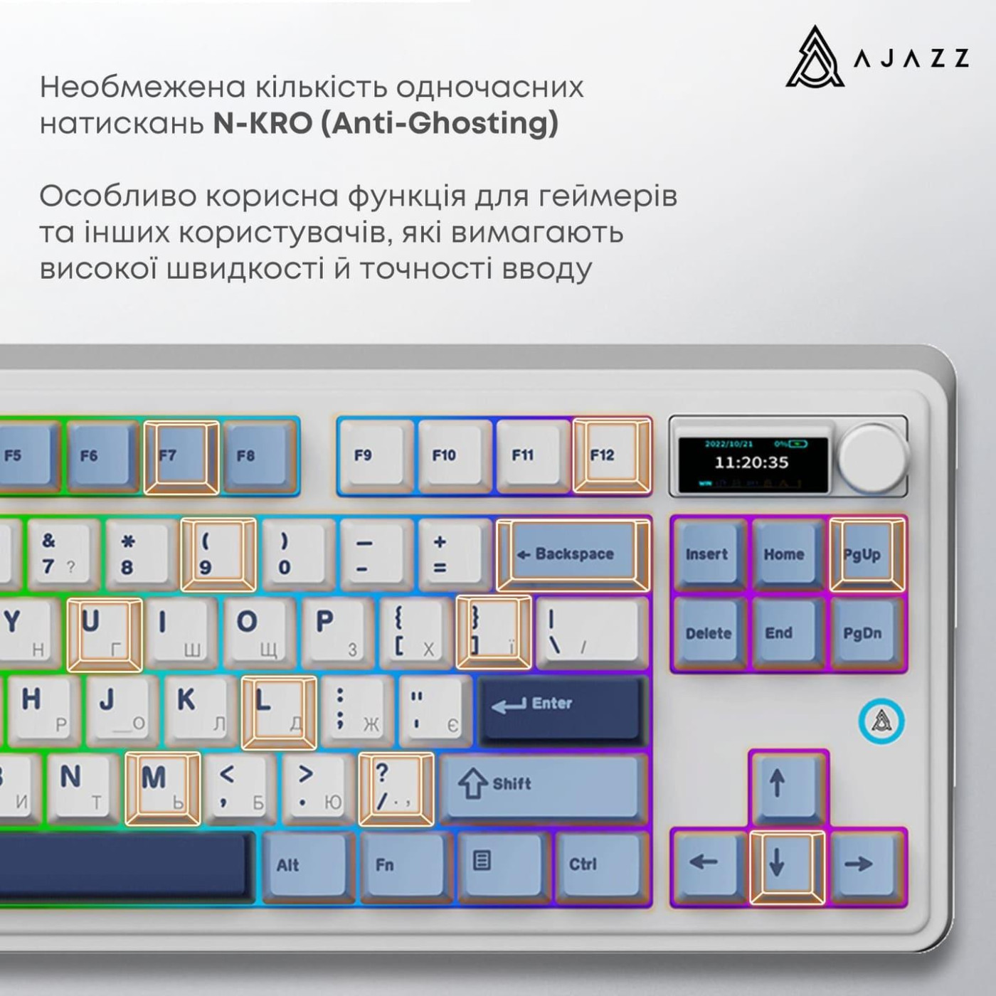 Клавіатура Ajazz AK870 PLUS Murad Switch Blue White Dark Blue 3 (AK870-MU-BWD)