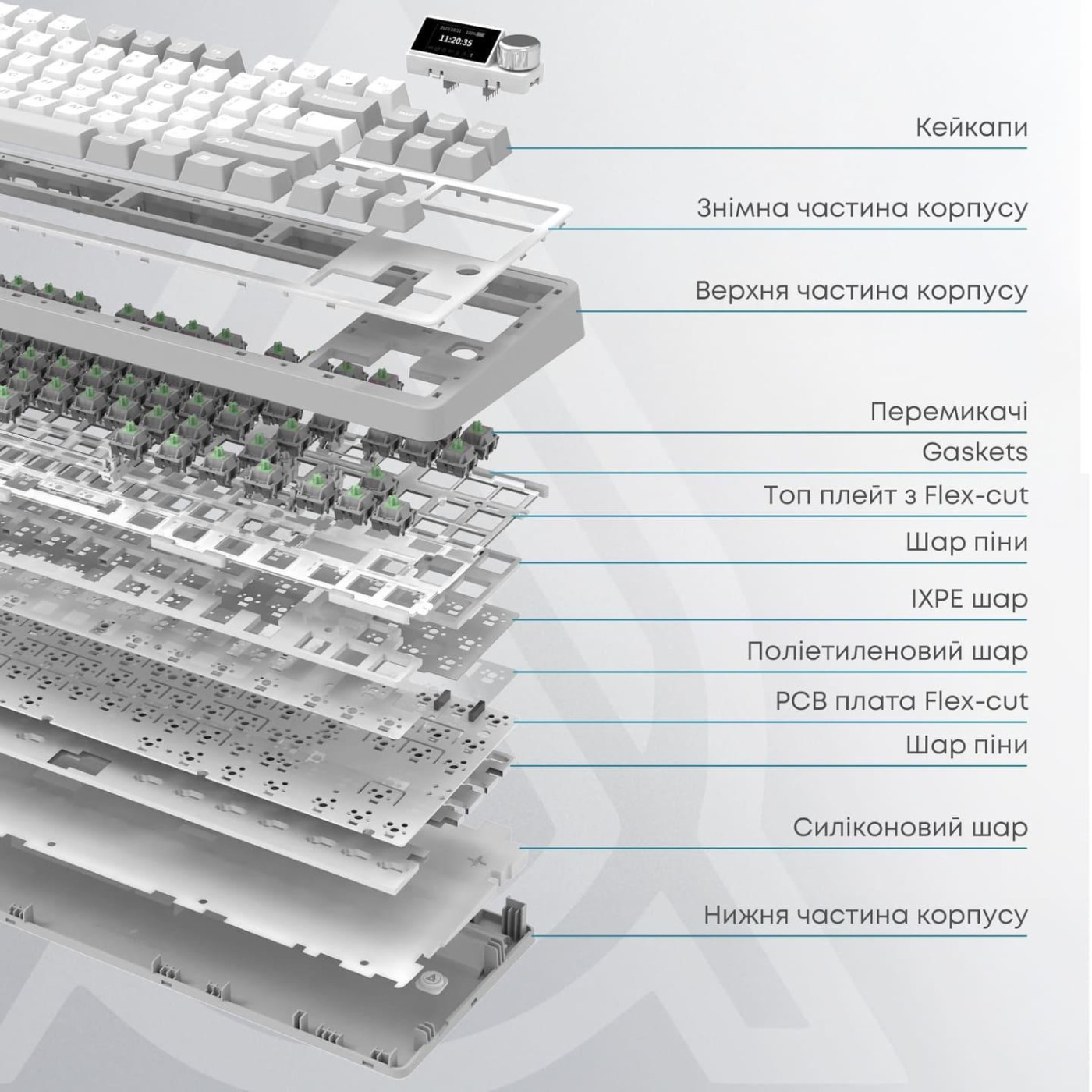 Клавіатура Ajazz AK870 PLUS Murad Switch Blue White Dark Blue 3 (AK870-MU-BWD)