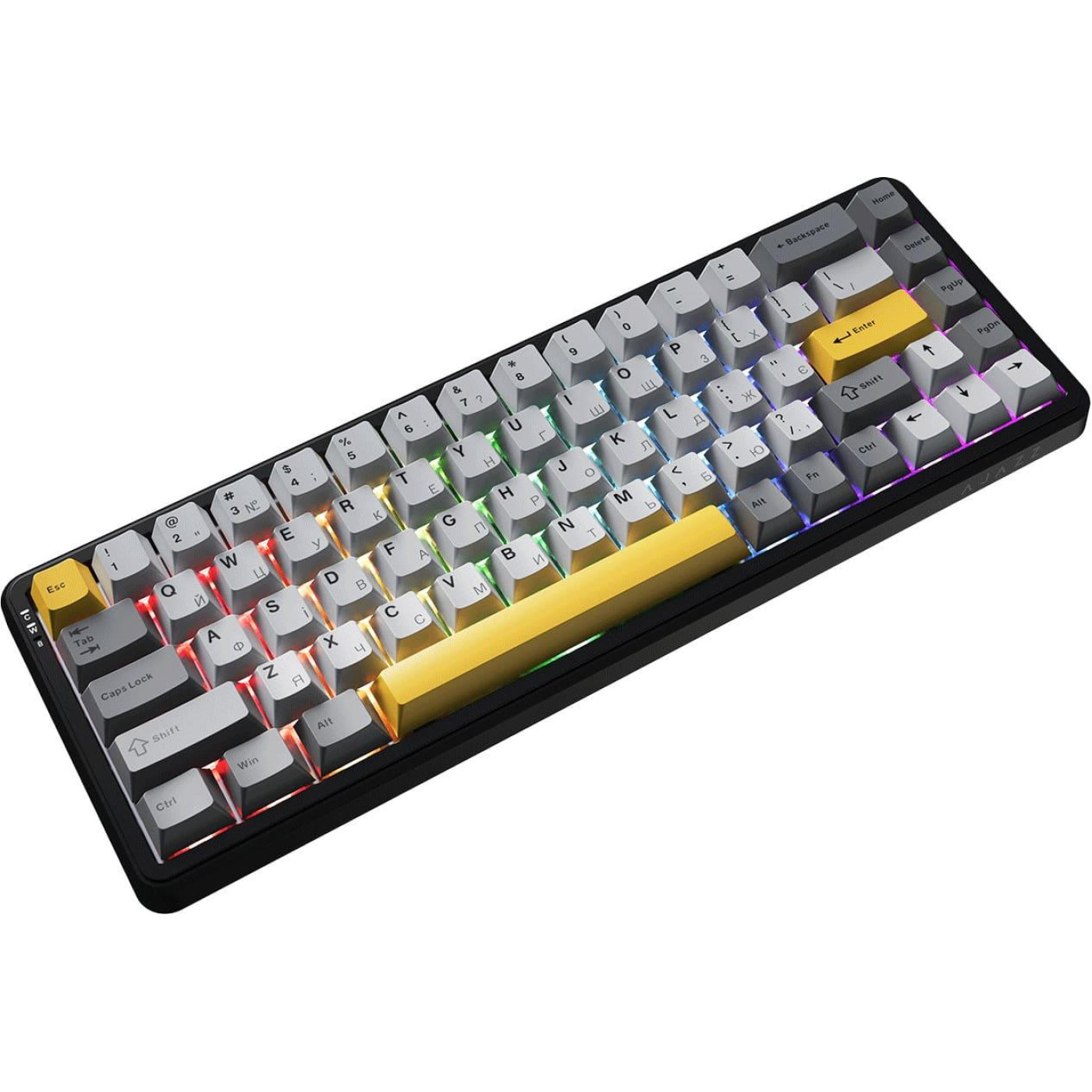 Клавіатура Ajazz AK680 MAX (8+8K) Magnetic Switch Black Gray Yellow Keycaps RG (AK680-M-BGY-A)