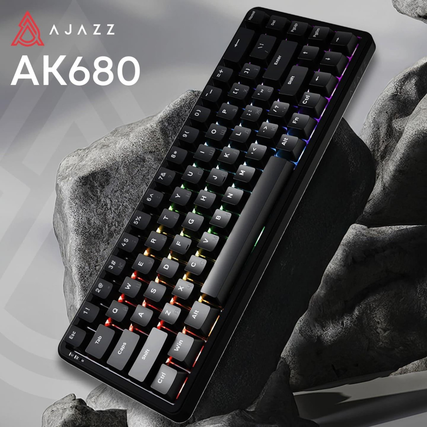 Клавіатура Ajazz AK680 MAX Magnetic Switch ABS Black Keycaps RGB Aluminum Positioning Pl (AK680-WM-B-A)