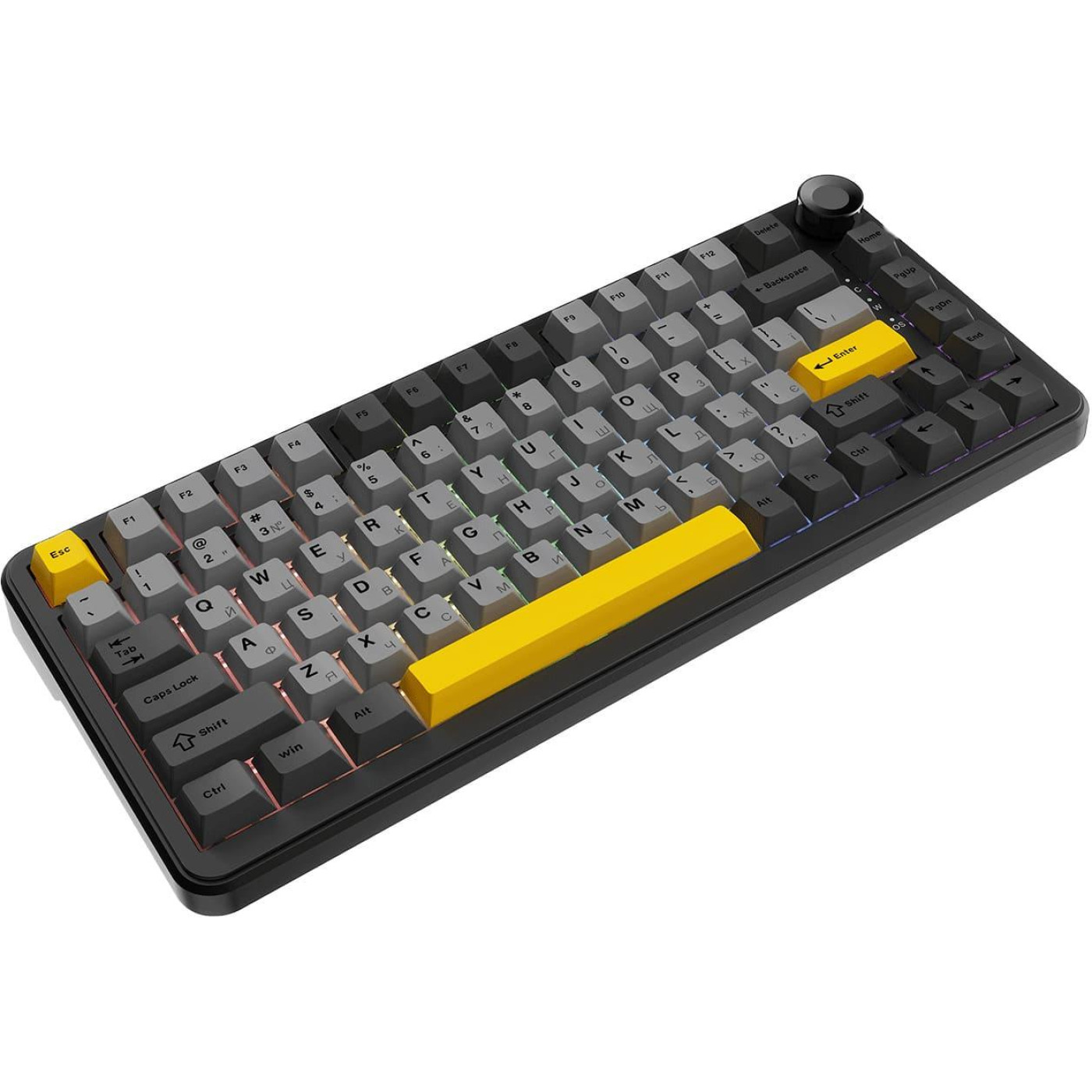 Клавіатура Ajazz AK820 MAX Magnetic switches Black Gray Yellow RGB (AK820MAX-WM-BGY)