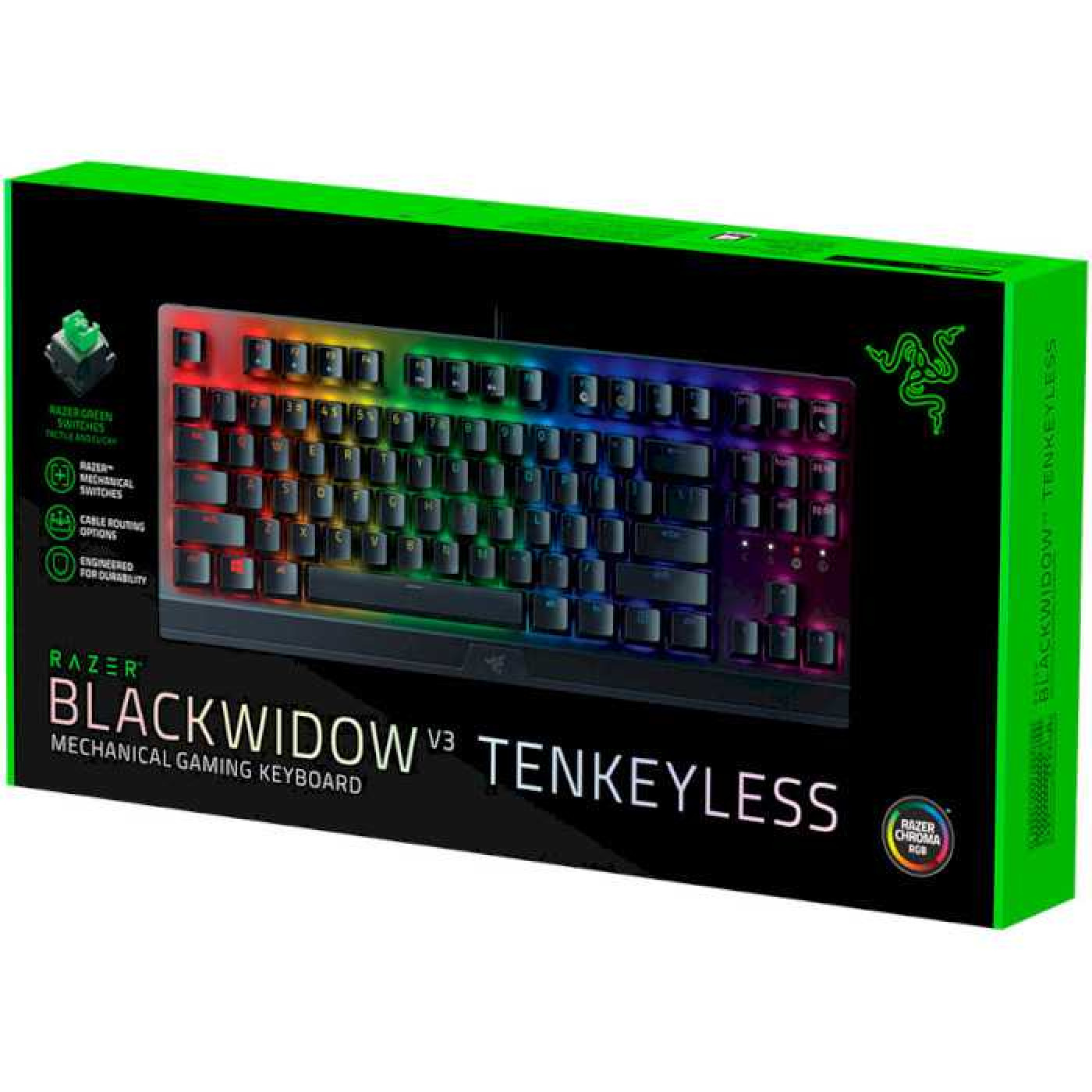 Клавиатура Razer BlackWidow V3 TKL RGB Green USB Black (RZ03-03490700-R3R1) U1