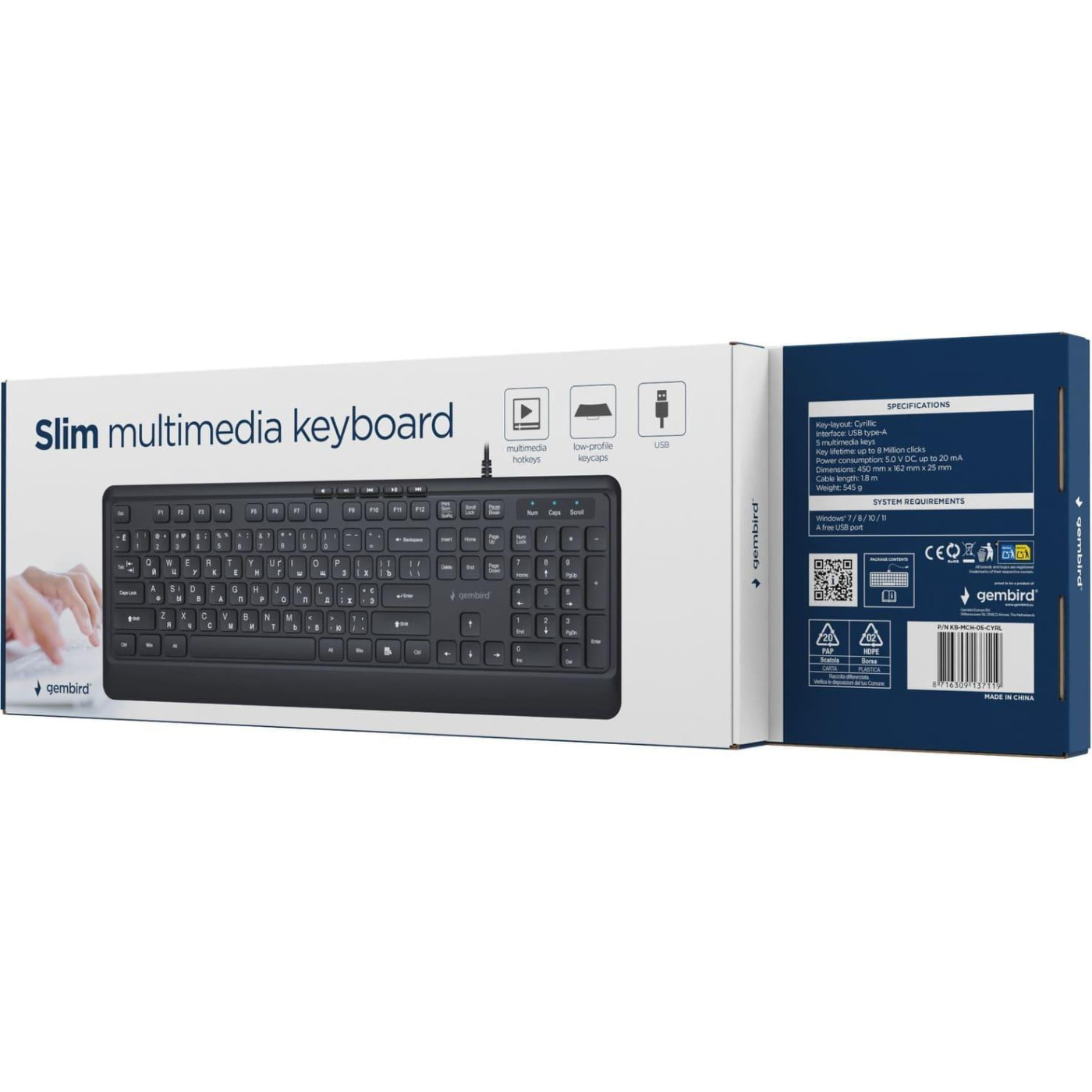 Клавіатура Gembird KB-MCH-05-CYRL Black (KB-MCH-05-CYRL)
