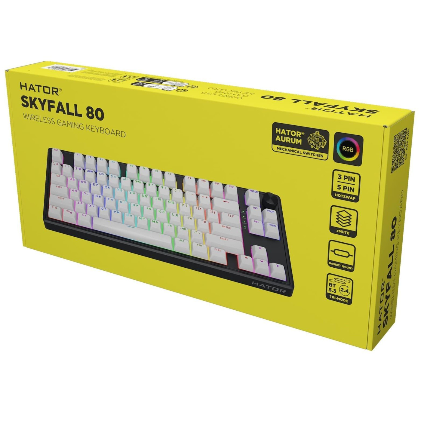 Клавиатура HATOR Skyfall 80 Wireless ENG Black White (HTK3180)