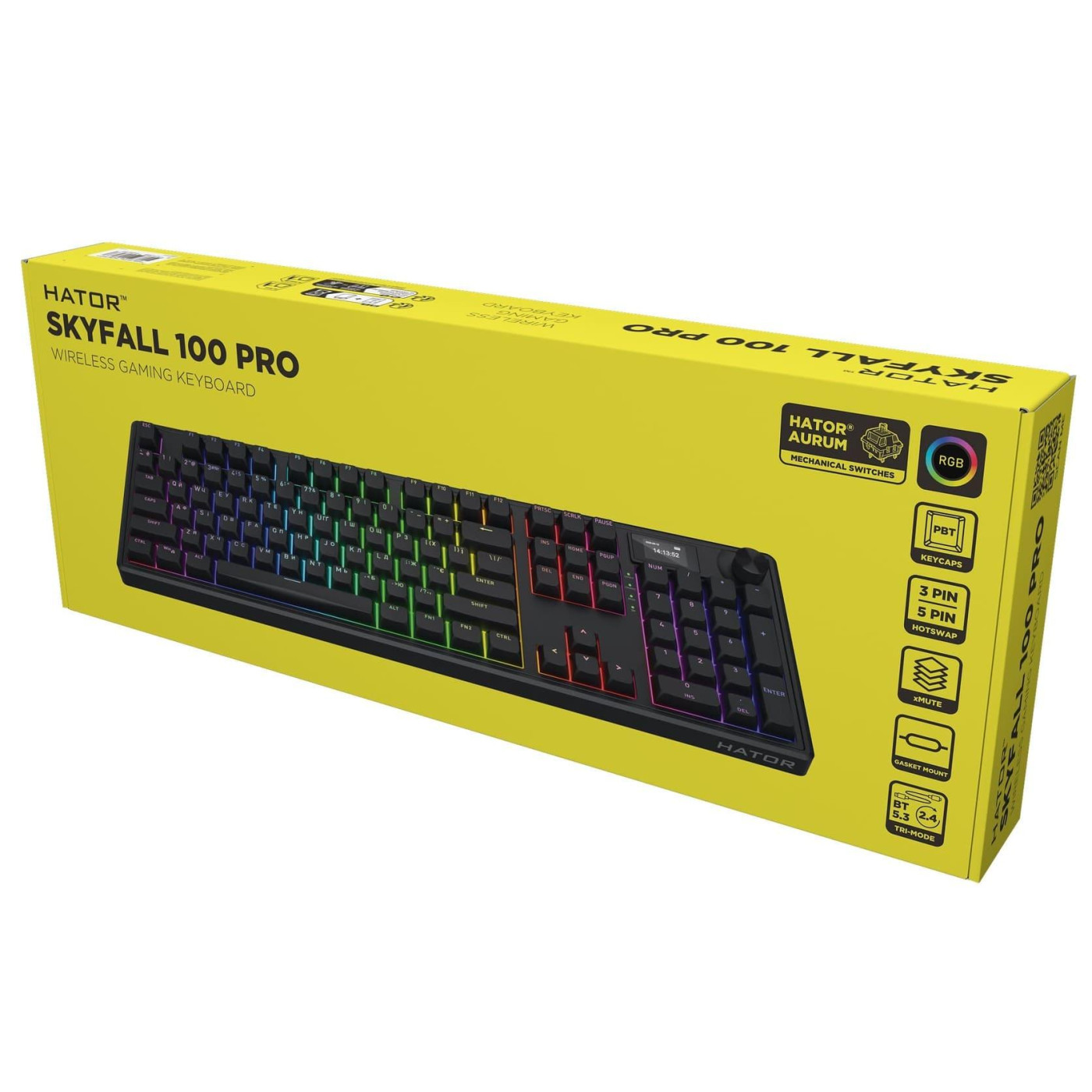 Клавіатура HATOR Skyfall 100 PRO Silent Switches Wireless Black (HTK4101UA)