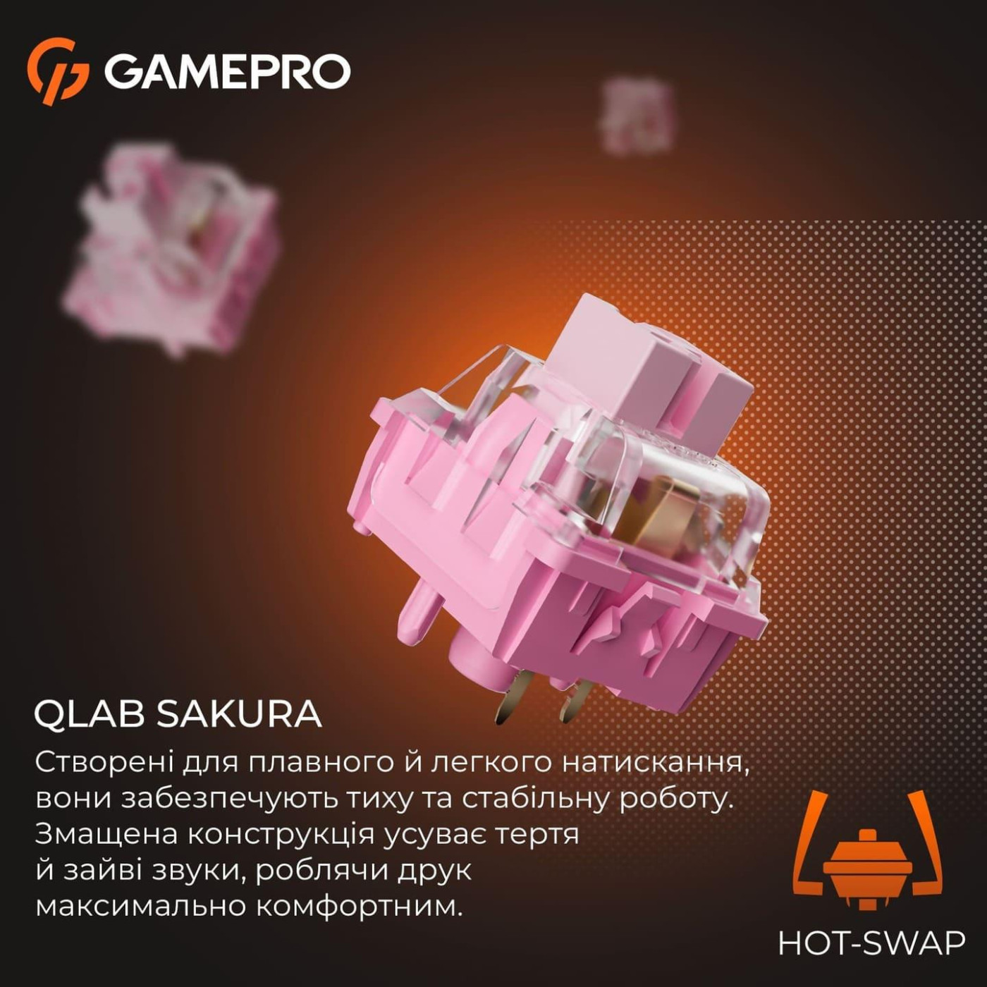Клавіатура GamePro MK160 V2 Warden QLAB Sakura Black (MK160-V2-B-QS)