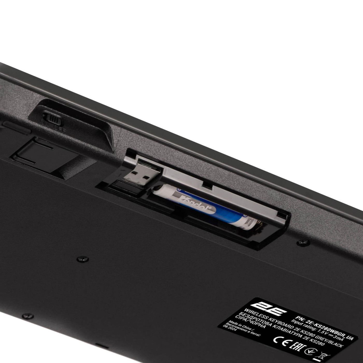 Клавіатура 2E KS280 Wireless EN/UK Silent (2E-KS280WBGR_UA)