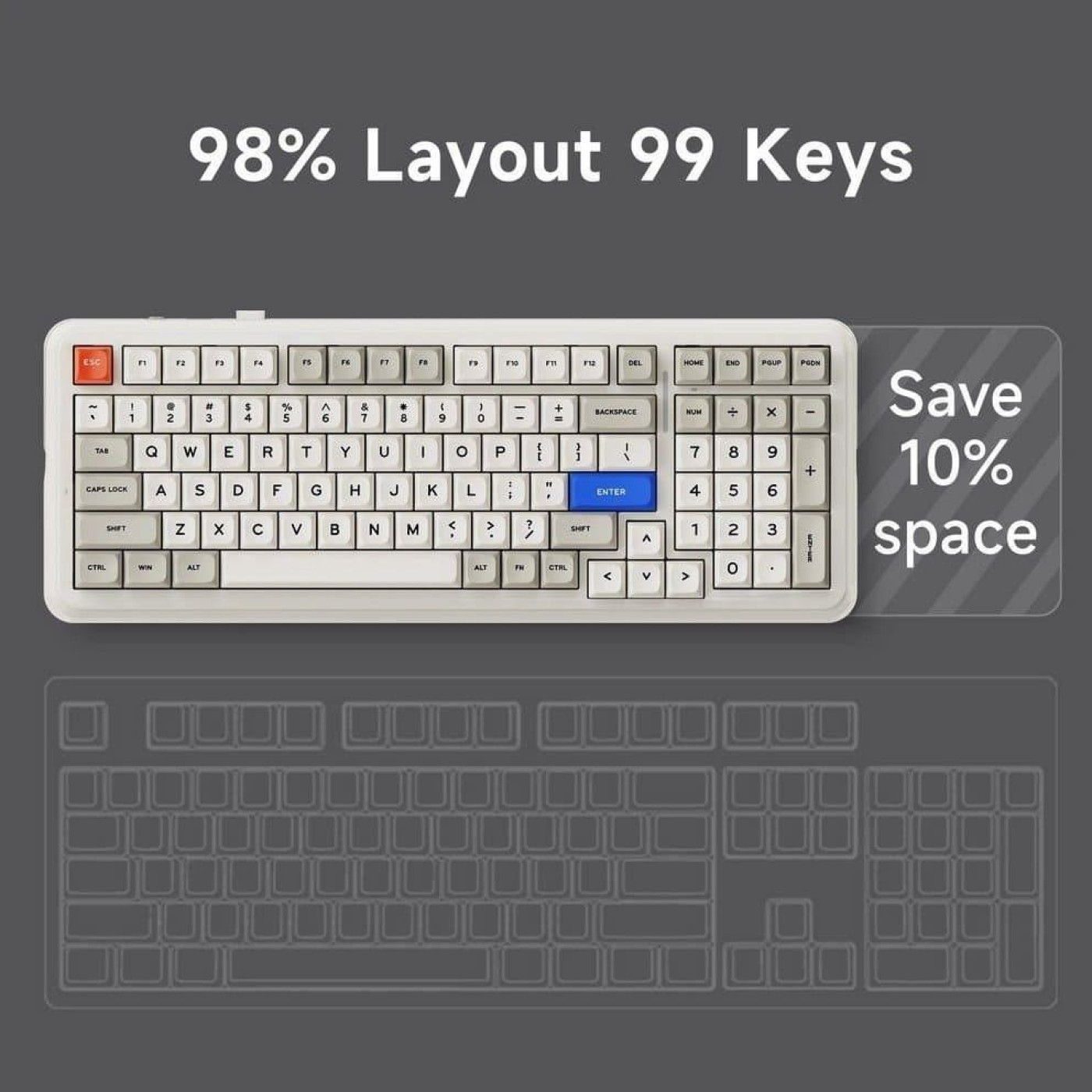 Клавиатура MCHOSE K99 V2 RGB Mechanical Icy Creamsicle Switch Wireless (MC-K99V2-6) Glacier Gradient (G-000003612)
