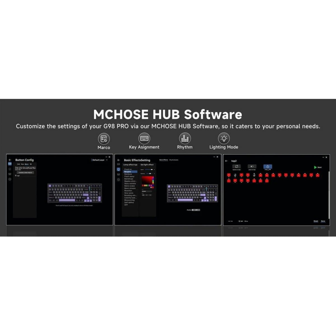Клавиатура MCHOSE G98 Pro RGB Mechanical Flame Orange Switch Wireless (MC-G98S-5) Black (G-000003843)