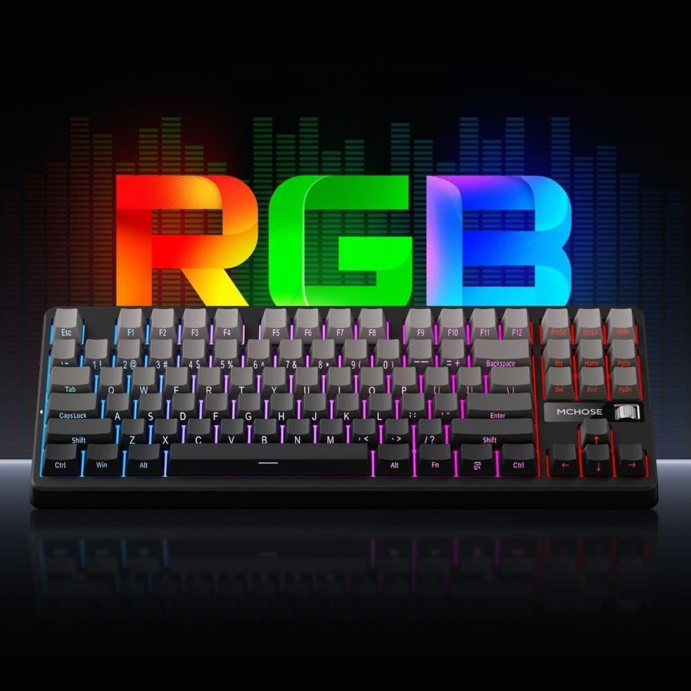 Клавиатура MCHOSE G87 RGB Mechanical Matcha Latte Switch V2 Wireless (MC-G87-17) Black/Pink (G-000003611)