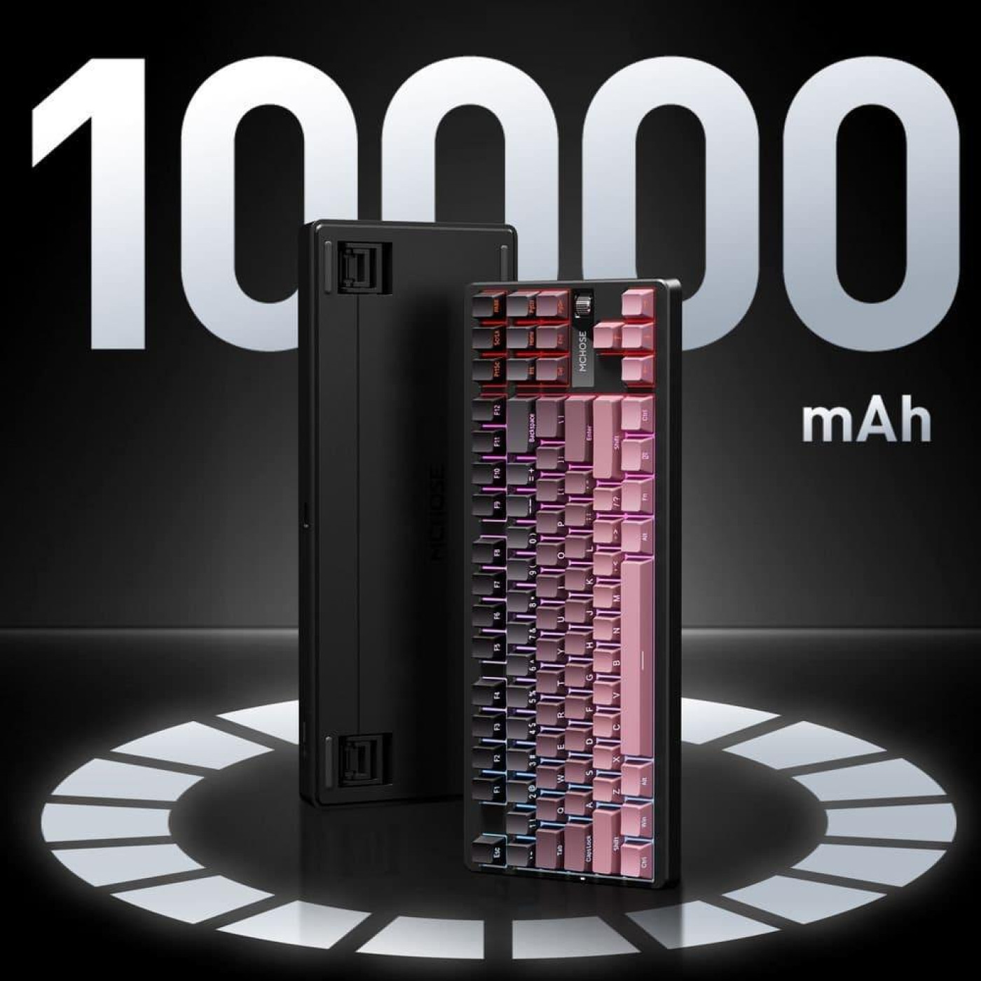 Клавиатура MCHOSE G87 RGB Mechanical Matcha Latte Switch V2 Wireless (MC-G87-17) Black/Pink (G-000003611)