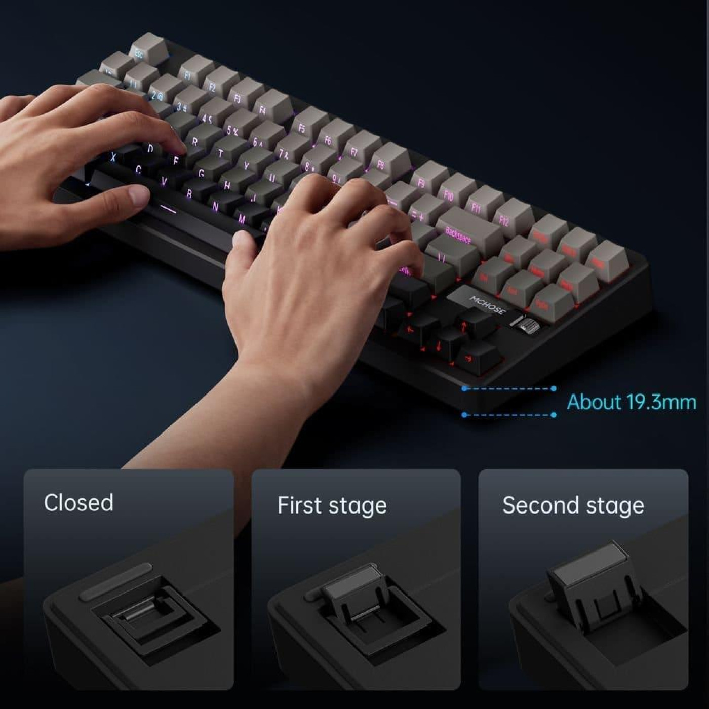 Клавиатура MCHOSE G87 RGB Mechanical Matcha Latte Switch V2 Wireless (MC-G87-17) Black/Pink (G-000003611)