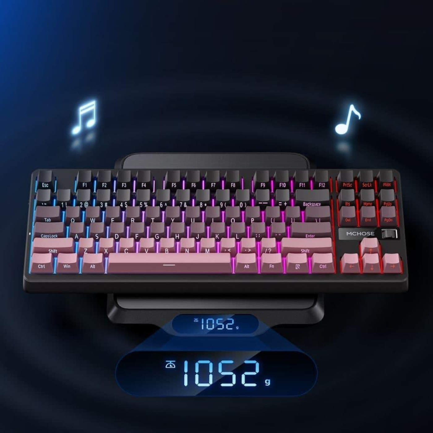 Клавиатура MCHOSE G87 RGB Mechanical Matcha Latte Switch V2 Wireless (MC-G87-17) Black/Pink (G-000003611)